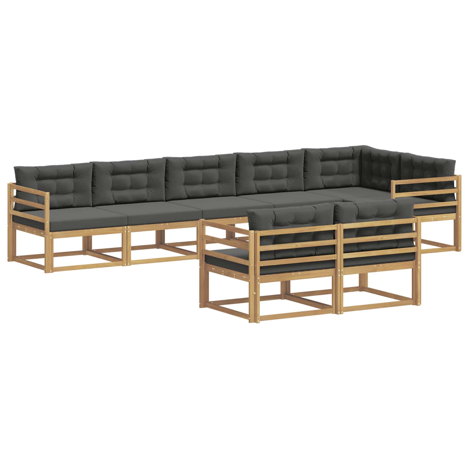 Buiten bankenset 6 pcs Wit en antracietkleurig Polyester is nu te koop bij PeponiXL, paradijselijk wonen!