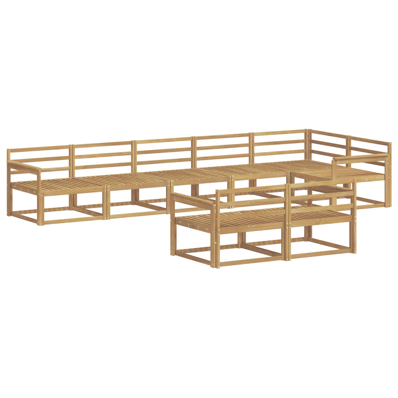 Buiten bankenset 8 pcs Wit 406 x 168,5 x 73 cm is nu te koop bij PeponiXL, paradijselijk wonen!