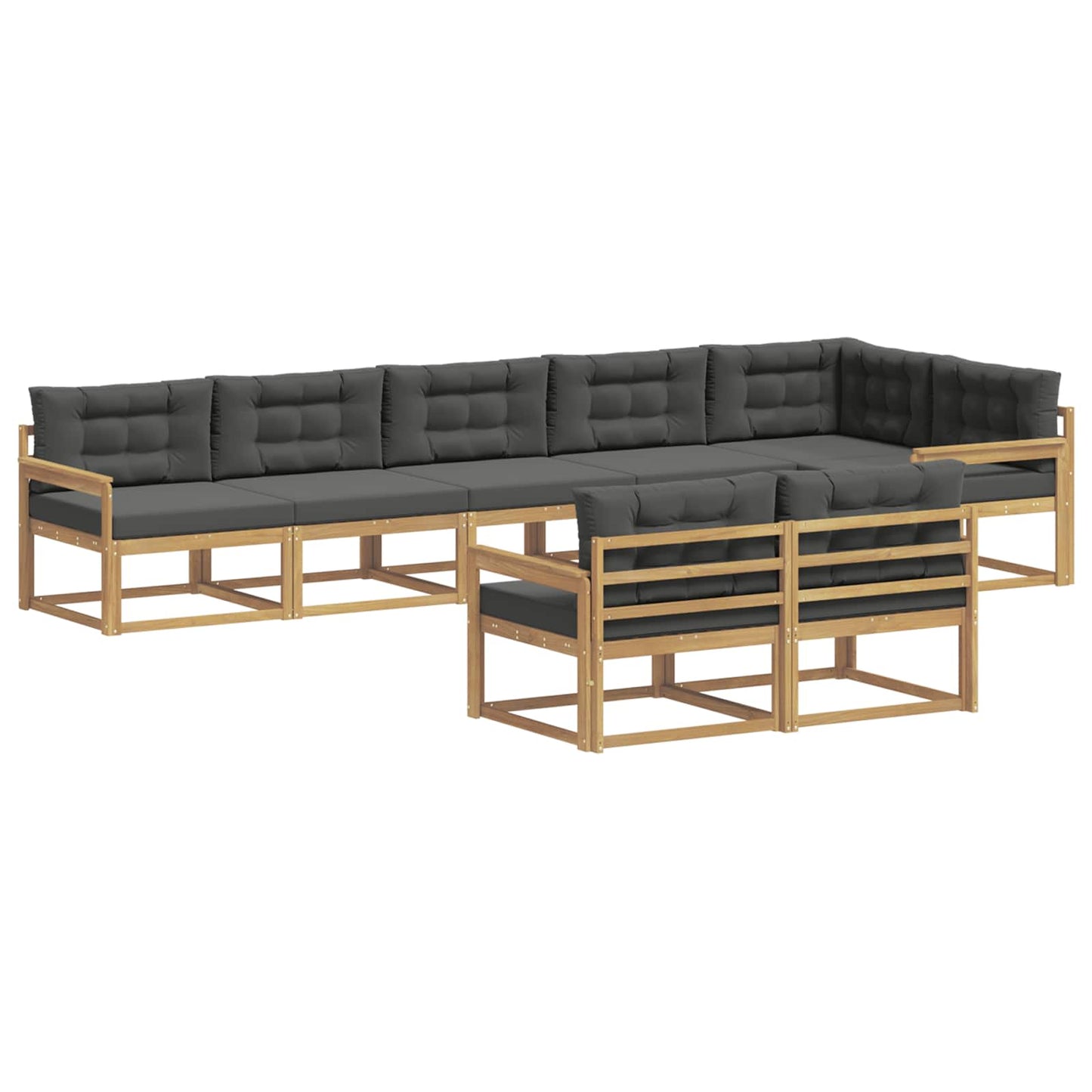 Buiten bankenset 6 pcs Wit en antracietkleurig Polyester is nu te koop bij PeponiXL, paradijselijk wonen!