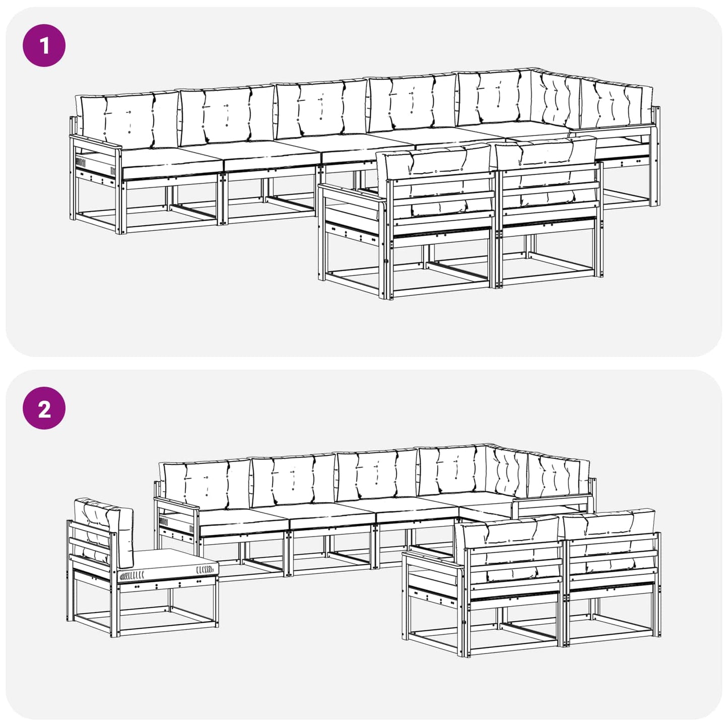 Buiten bankenset met kussen 6 pcs Wit en Beige Polyester is nu te koop bij PeponiXL, paradijselijk wonen!