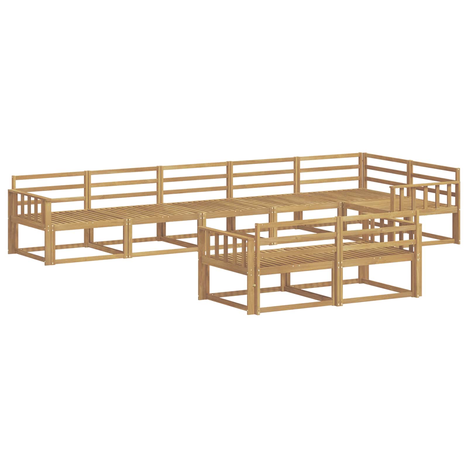 Buiten bankenset 8 pcs Wit 406 x 168,5 x 73 cm is nu te koop bij PeponiXL, paradijselijk wonen!
