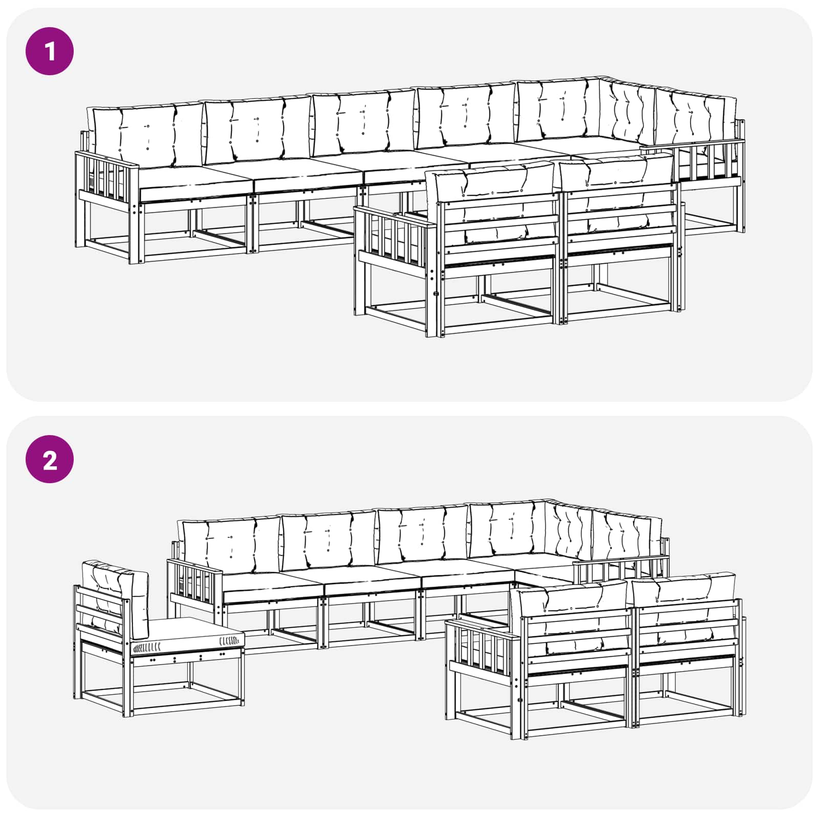 Buiten bankenset met kussen 6 pcs Wit en crèmekleurig Polyester is nu te koop bij PeponiXL, paradijselijk wonen!