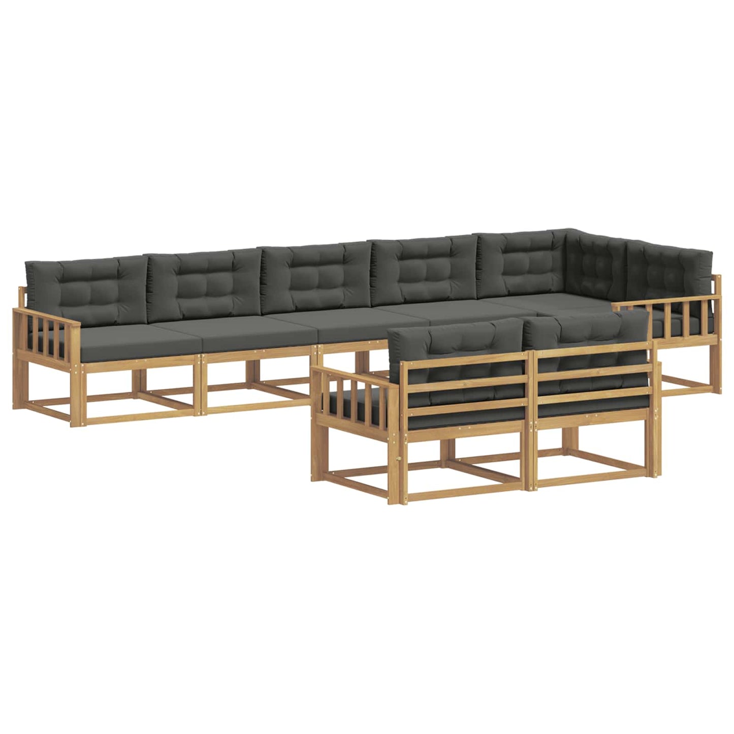 Buiten bankenset 6 pcs Wit en antracietkleurig Polyester is nu te koop bij PeponiXL, paradijselijk wonen!