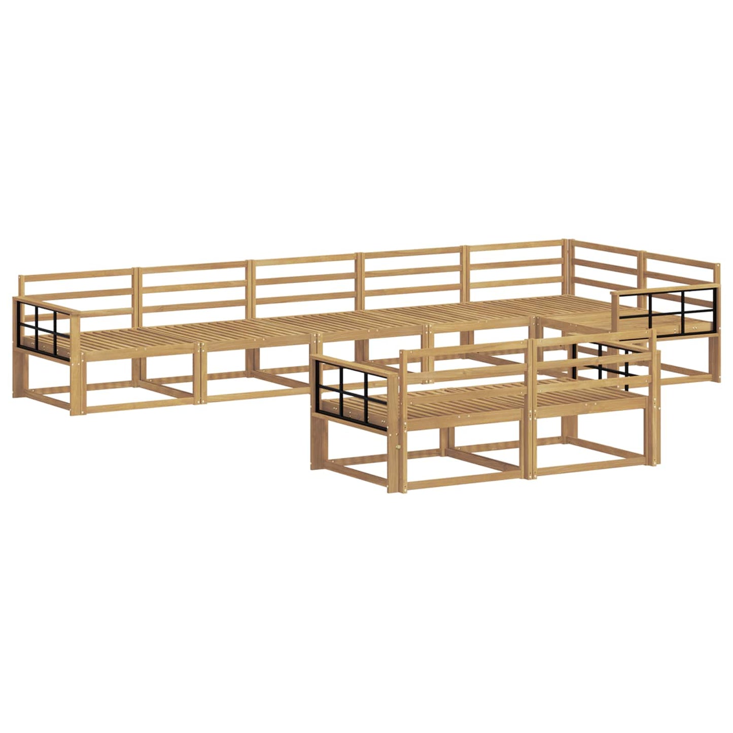 Buiten bankenset 8 pcs Wit 406 x 168,5 x 73 cm is nu te koop bij PeponiXL, paradijselijk wonen!