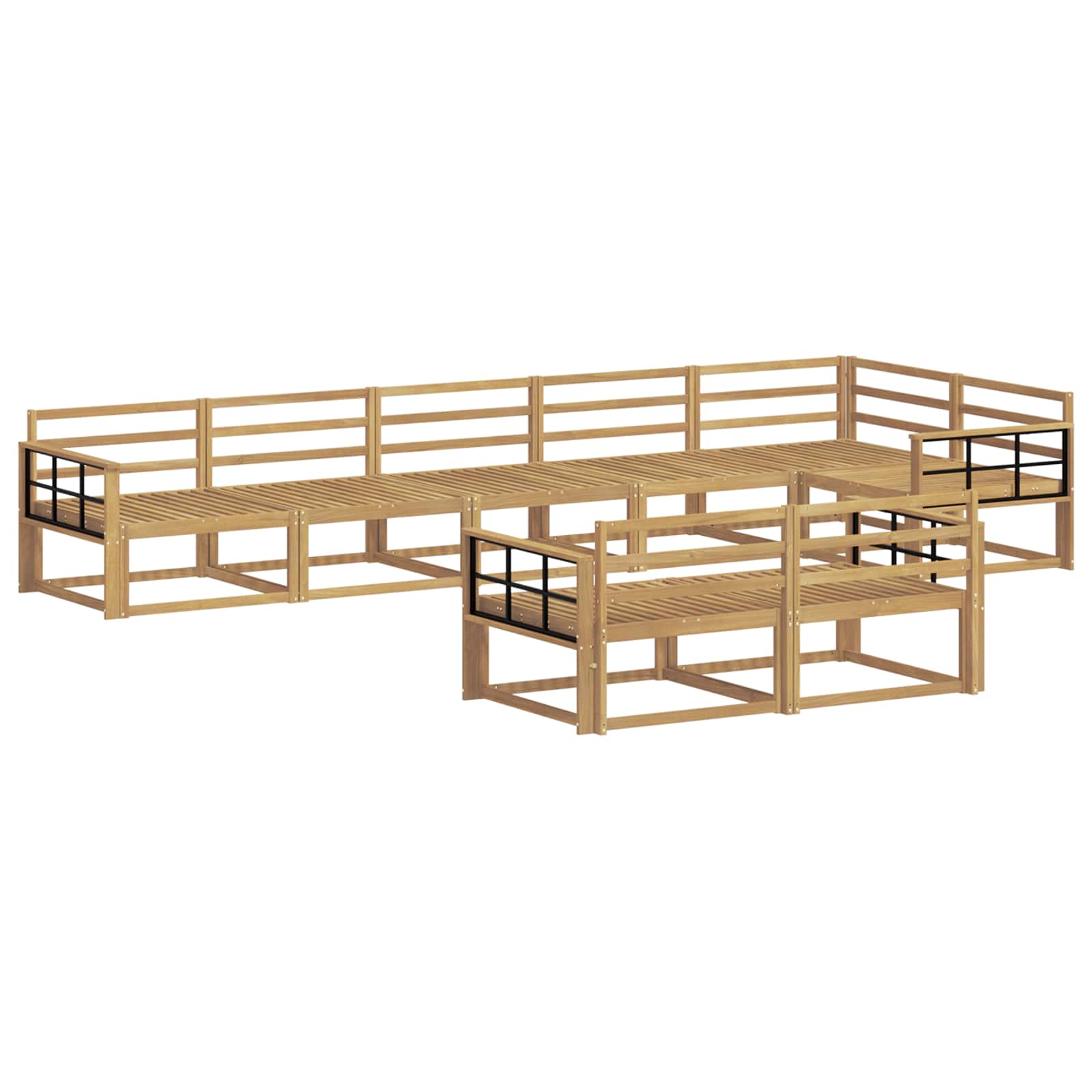 Buiten bankenset 8 pcs Wit 406 x 168,5 x 73 cm is nu te koop bij PeponiXL, paradijselijk wonen!