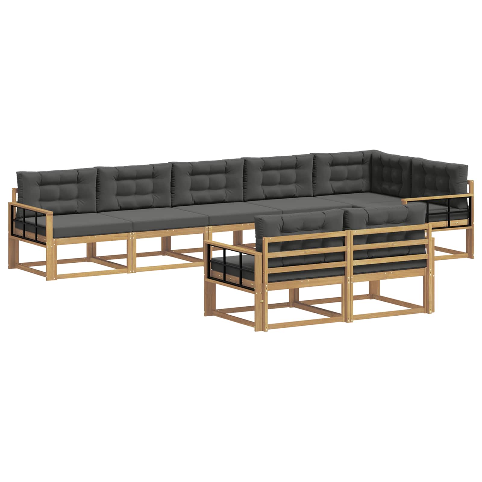 Buiten bankenset 6 pcs Wit en antracietkleurig Polyester is nu te koop bij PeponiXL, paradijselijk wonen!