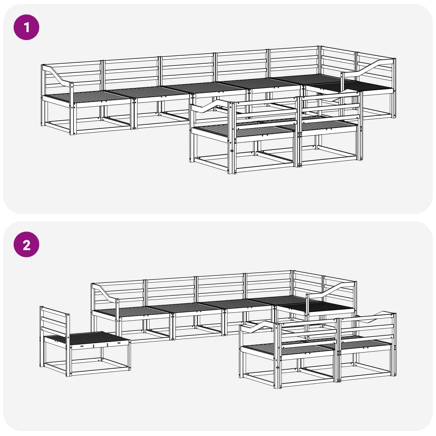 Buiten bankenset 8 pcs Wit 404 x 166,5 x 73 cm is nu te koop bij PeponiXL, paradijselijk wonen!