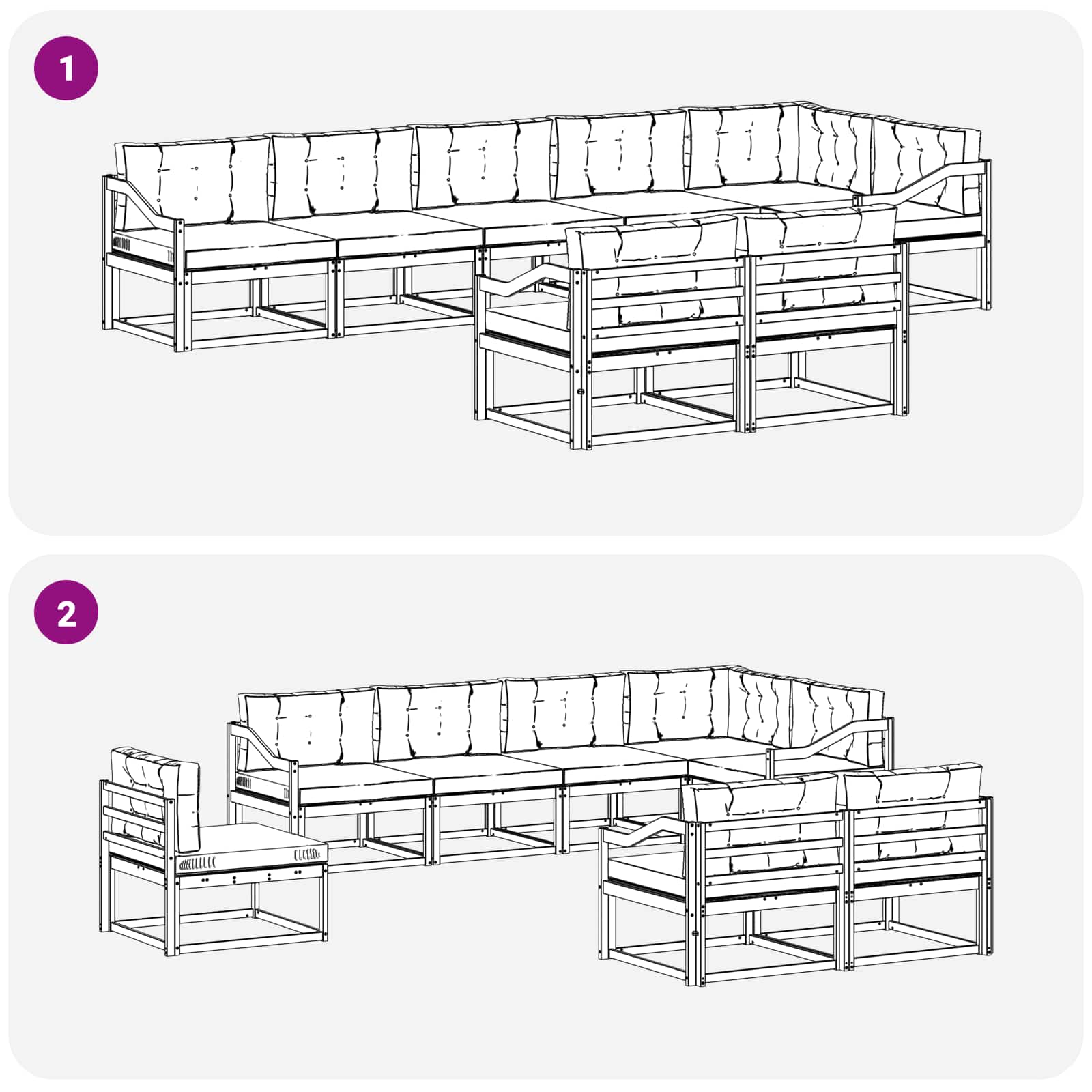 Buiten bankenset met kussen 6 pcs Wit en crèmekleurig Polyester is nu te koop bij PeponiXL, paradijselijk wonen!