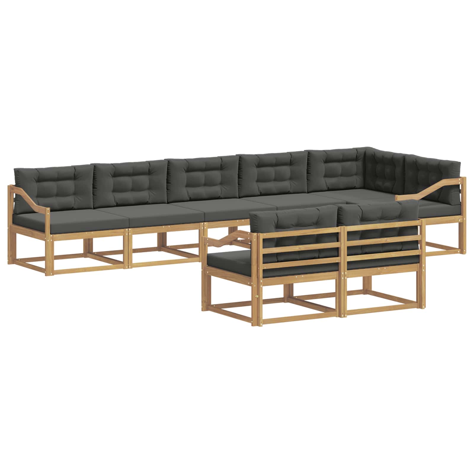 Buiten bankenset 6 pcs Wit en antracietkleurig Polyester is nu te koop bij PeponiXL, paradijselijk wonen!