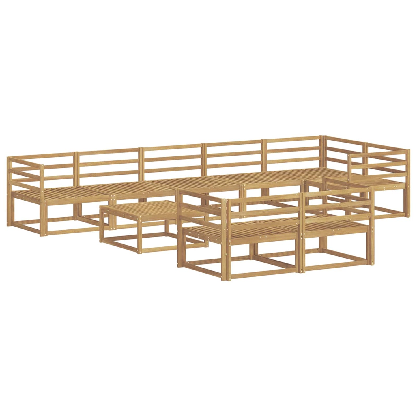 Buiten bankenset 9 pcs Wit 79 x 79 x 37 cm Massief Acaciahout is nu te koop bij PeponiXL, paradijselijk wonen!
