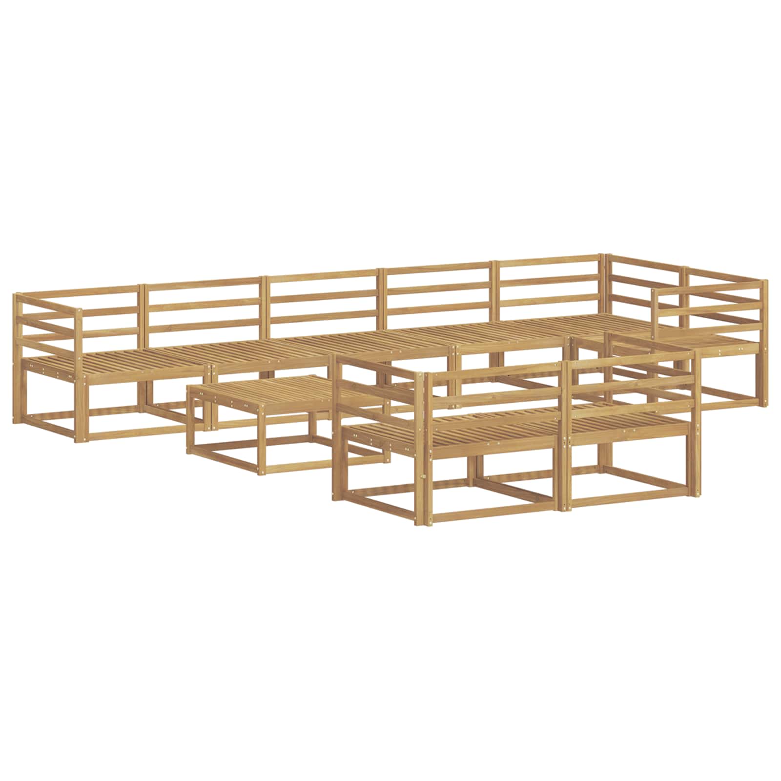 Buiten bankenset 9 pcs Wit 79 x 79 x 37 cm Massief Acaciahout is nu te koop bij PeponiXL, paradijselijk wonen!