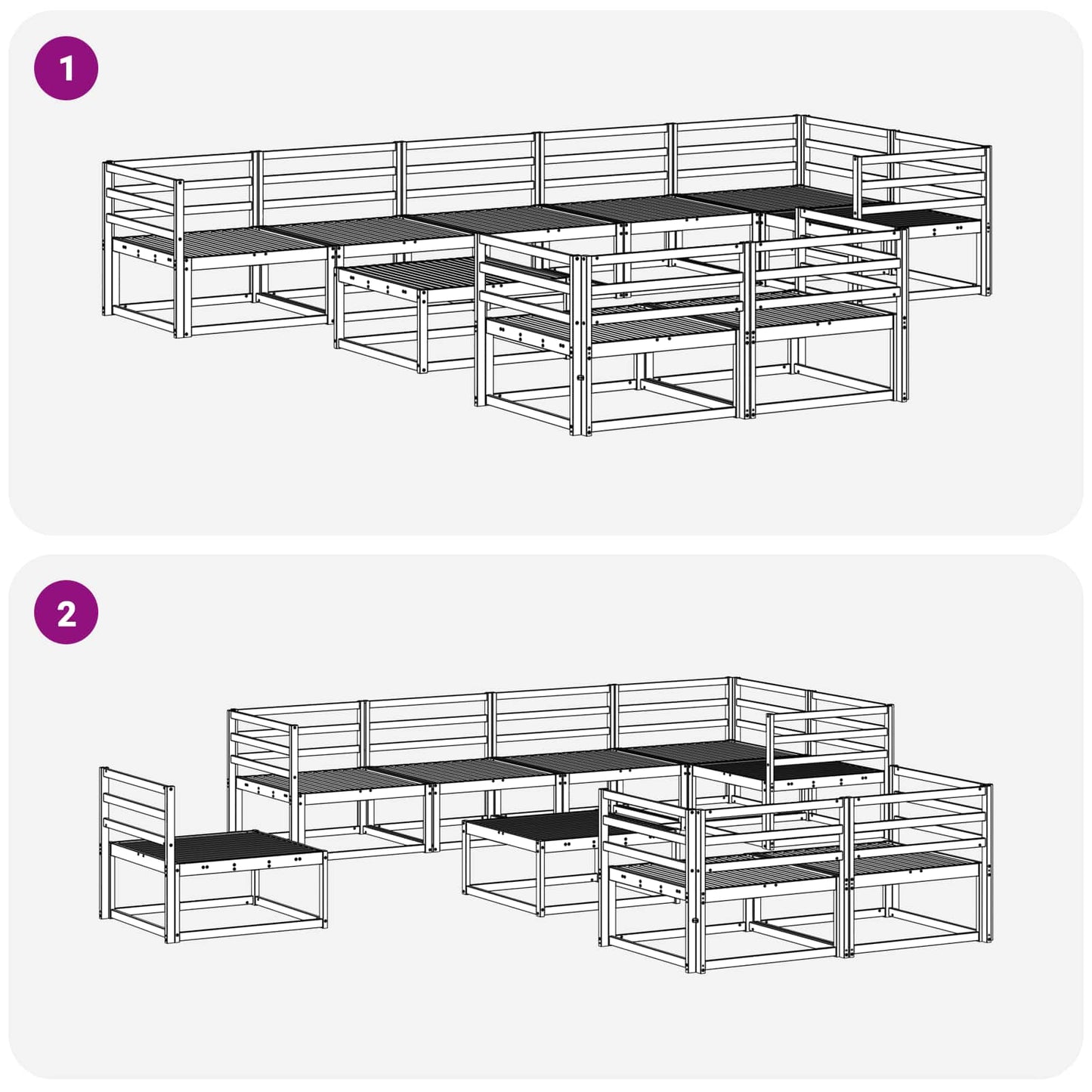 Buiten bankenset 9 pcs Wit 79 x 79 x 37 cm Massief Acaciahout is nu te koop bij PeponiXL, paradijselijk wonen!