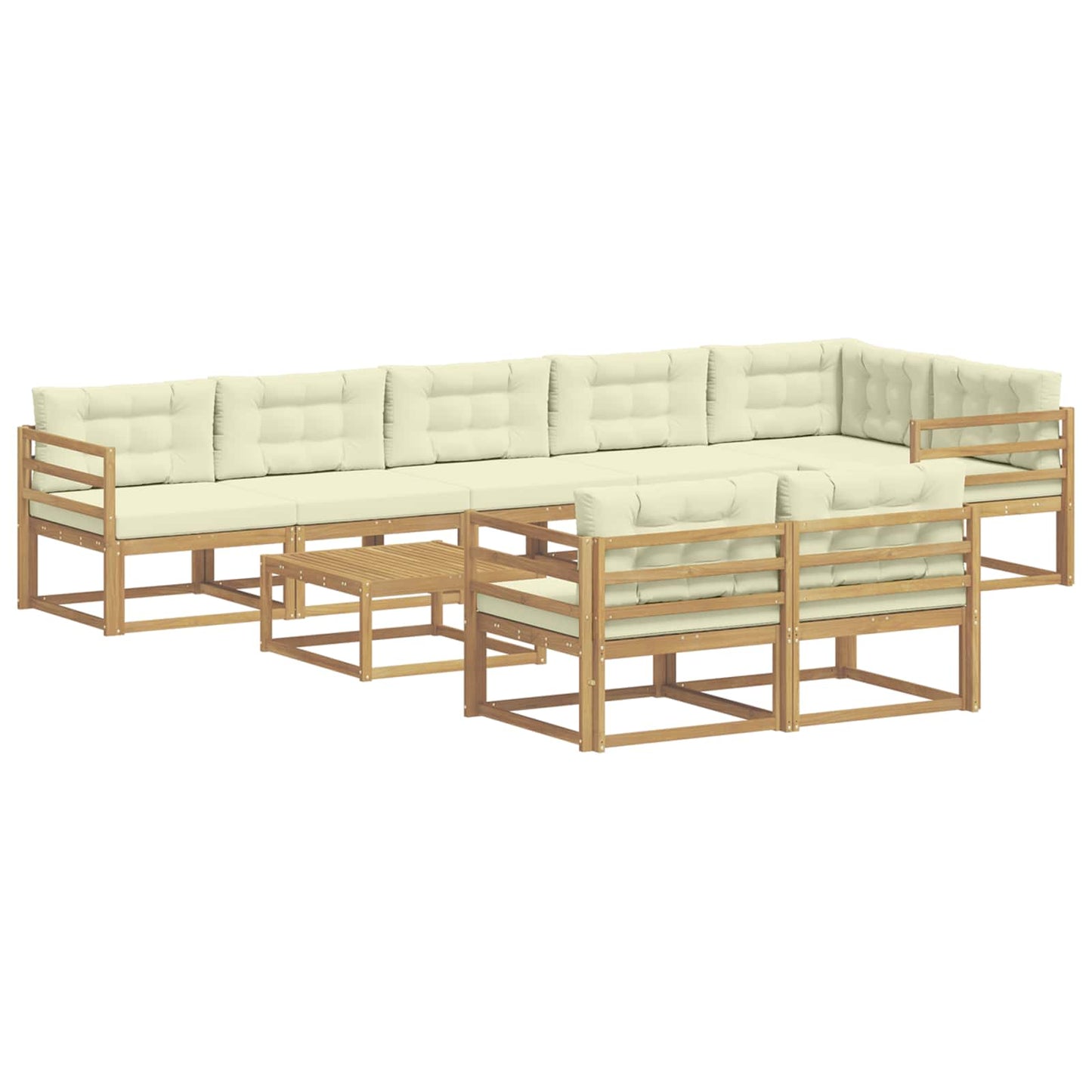 Buiten bankenset 9 pcs Wit en crèmekleurig 79 x 79 x 37 cm is nu te koop bij PeponiXL, paradijselijk wonen!