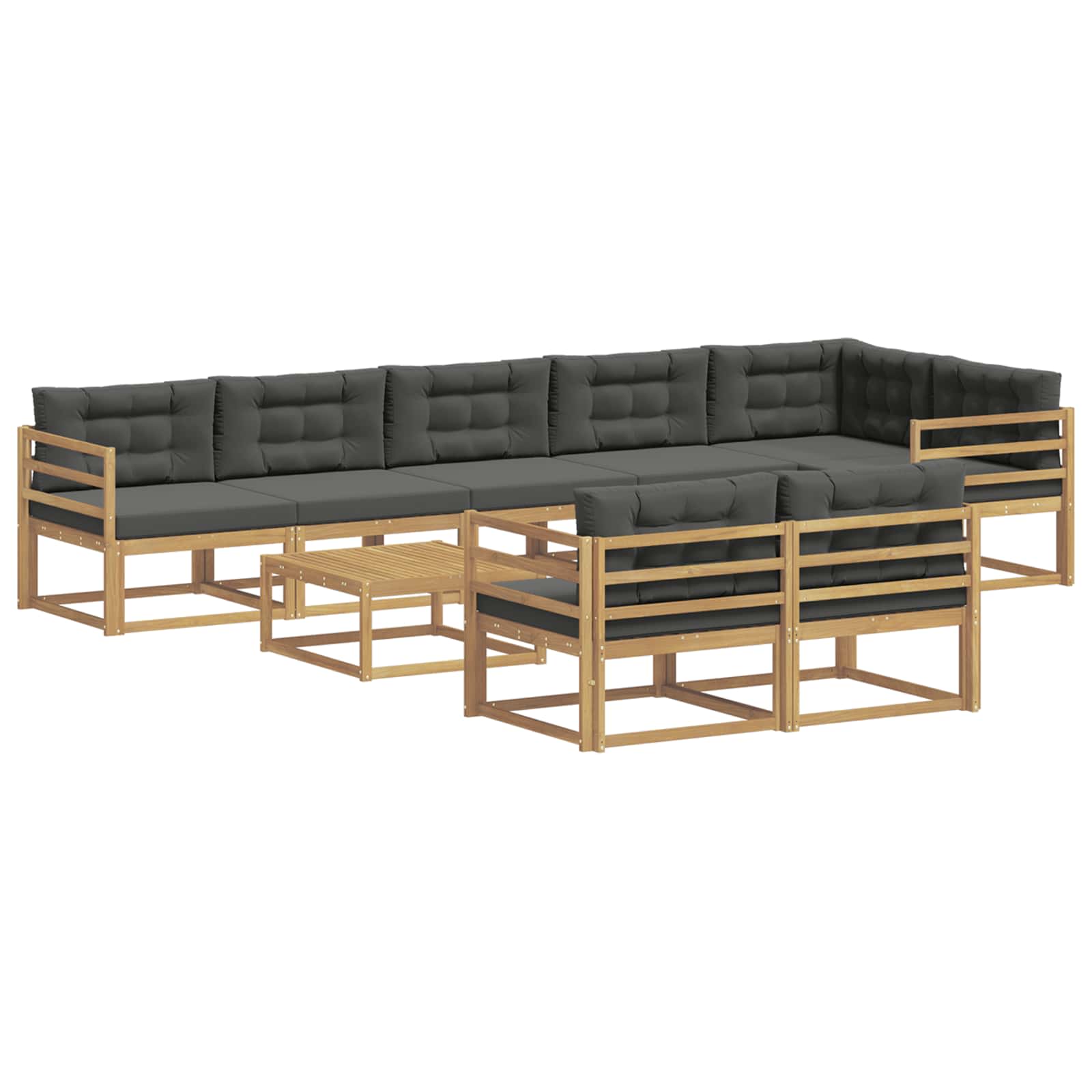 Buiten bankenset 9 pcs Wit en antracietkleurig 79 x 79 x 37 cm is nu te koop bij PeponiXL, paradijselijk wonen!