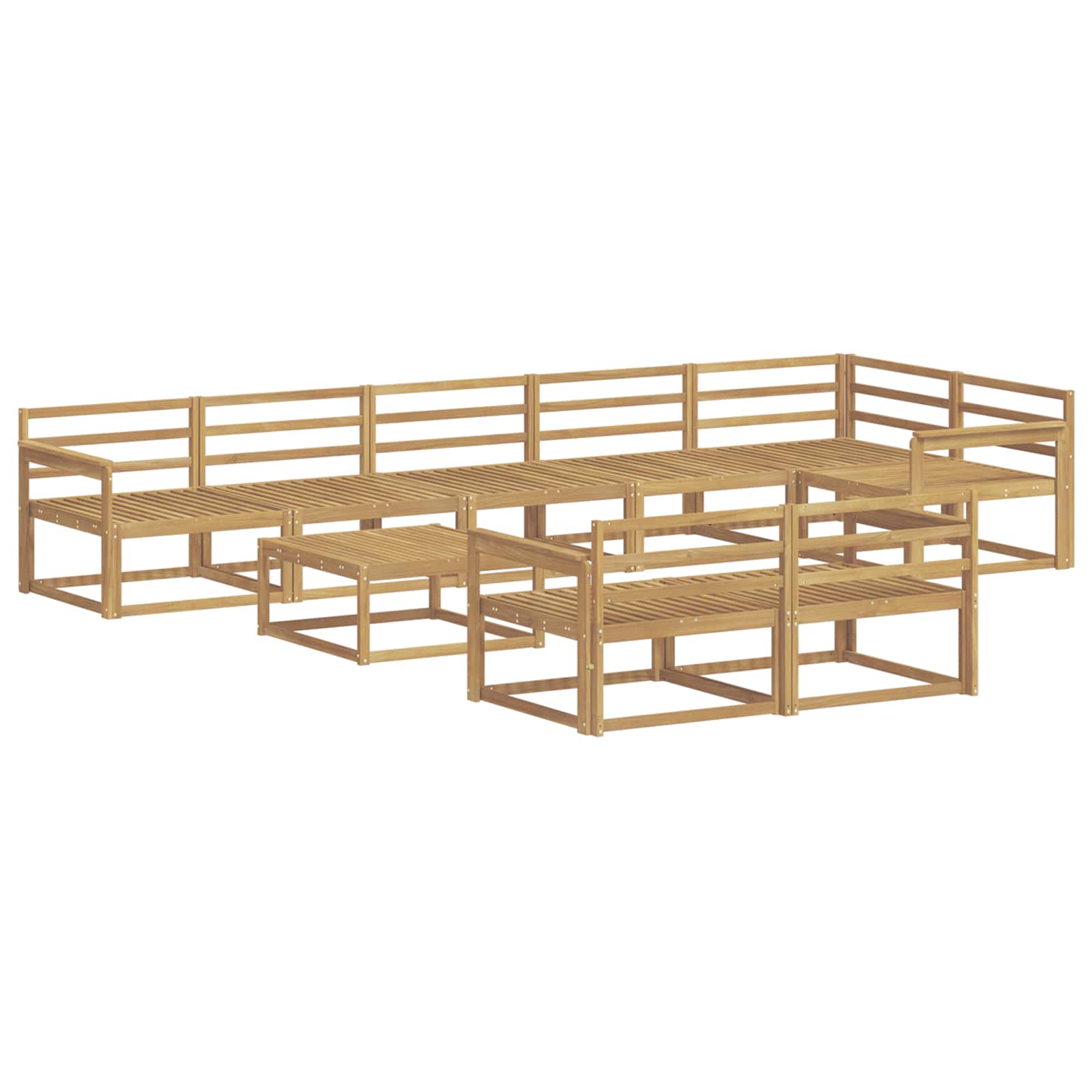 Buiten bankenset 9 pcs Wit 79 x 79 x 37 cm Massief Acaciahout is nu te koop bij PeponiXL, paradijselijk wonen!