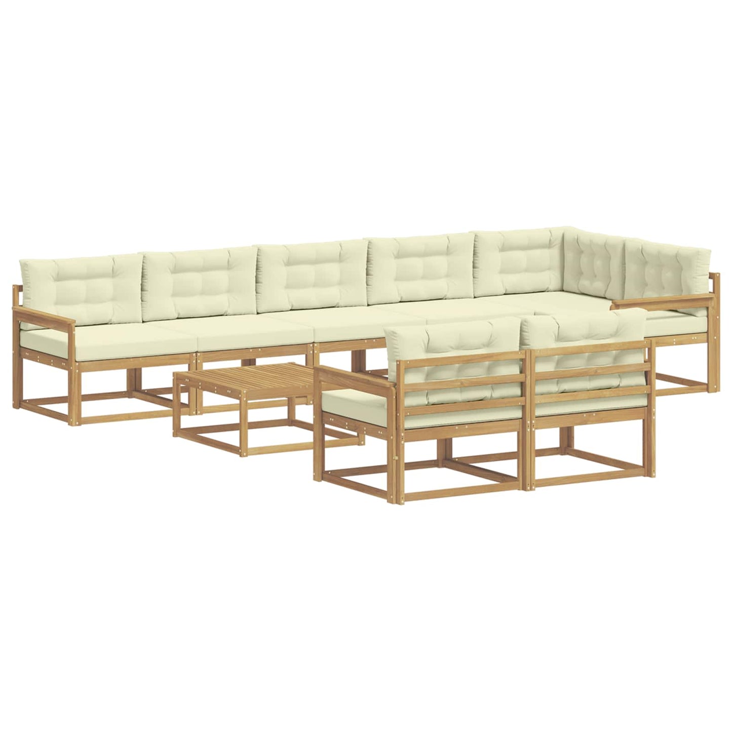 Buiten bankenset 9 pcs Wit en crèmekleurig 79 x 79 x 37 cm is nu te koop bij PeponiXL, paradijselijk wonen!