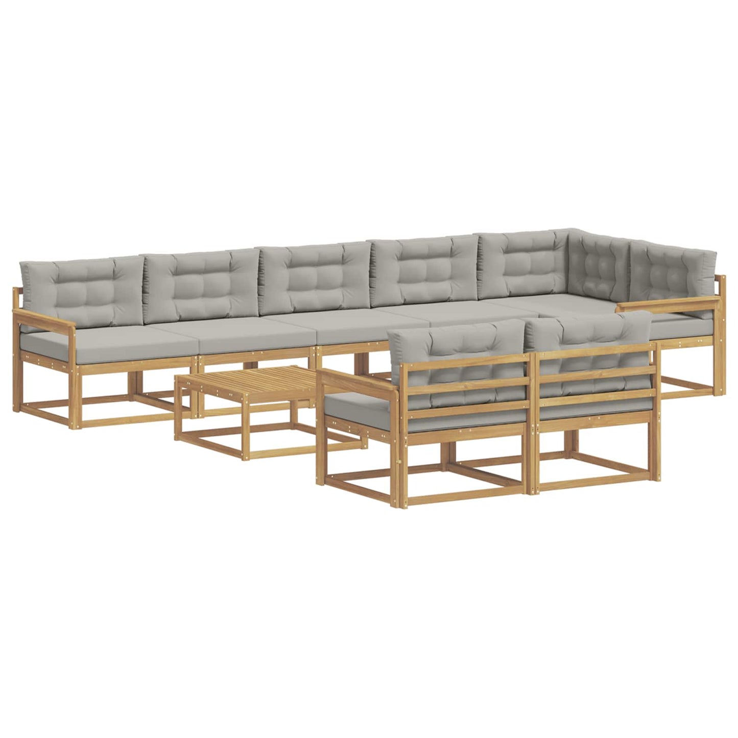 Buiten bankenset 9 pcs Wit en Lichtgrijs 79 x 79 x 37 cm is nu te koop bij PeponiXL, paradijselijk wonen!