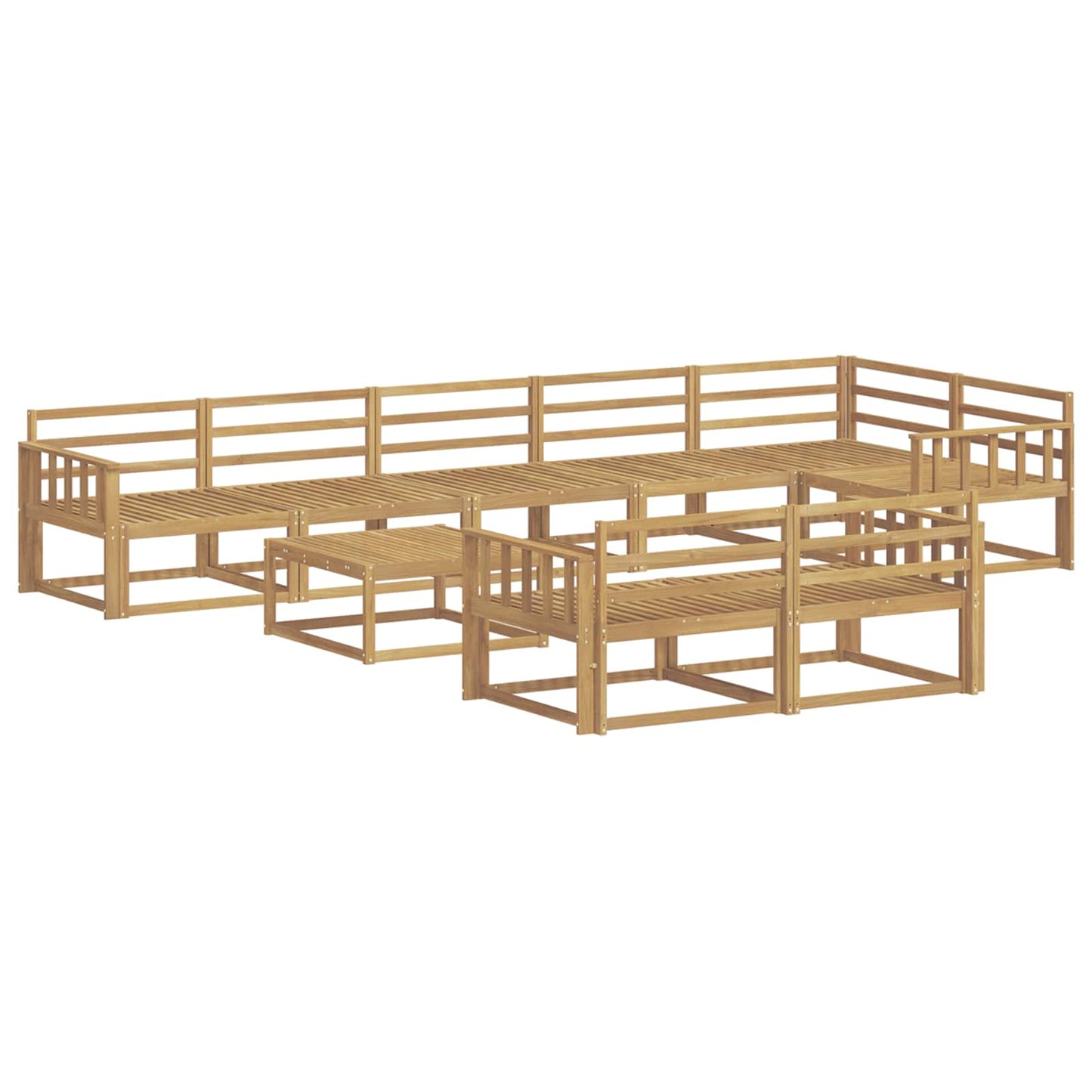 Buiten bankenset 9 pcs Wit 79 x 79 x 37 cm Massief Acaciahout is nu te koop bij PeponiXL, paradijselijk wonen!
