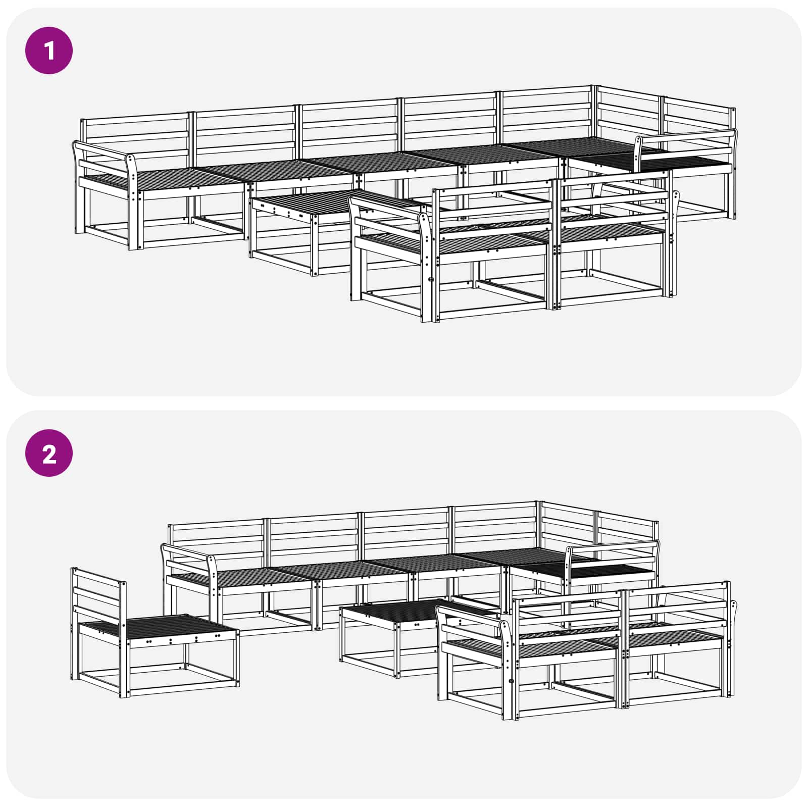 Buiten bankenset 9 pcs Wit 79 x 79 x 37 cm Massief Acaciahout is nu te koop bij PeponiXL, paradijselijk wonen!