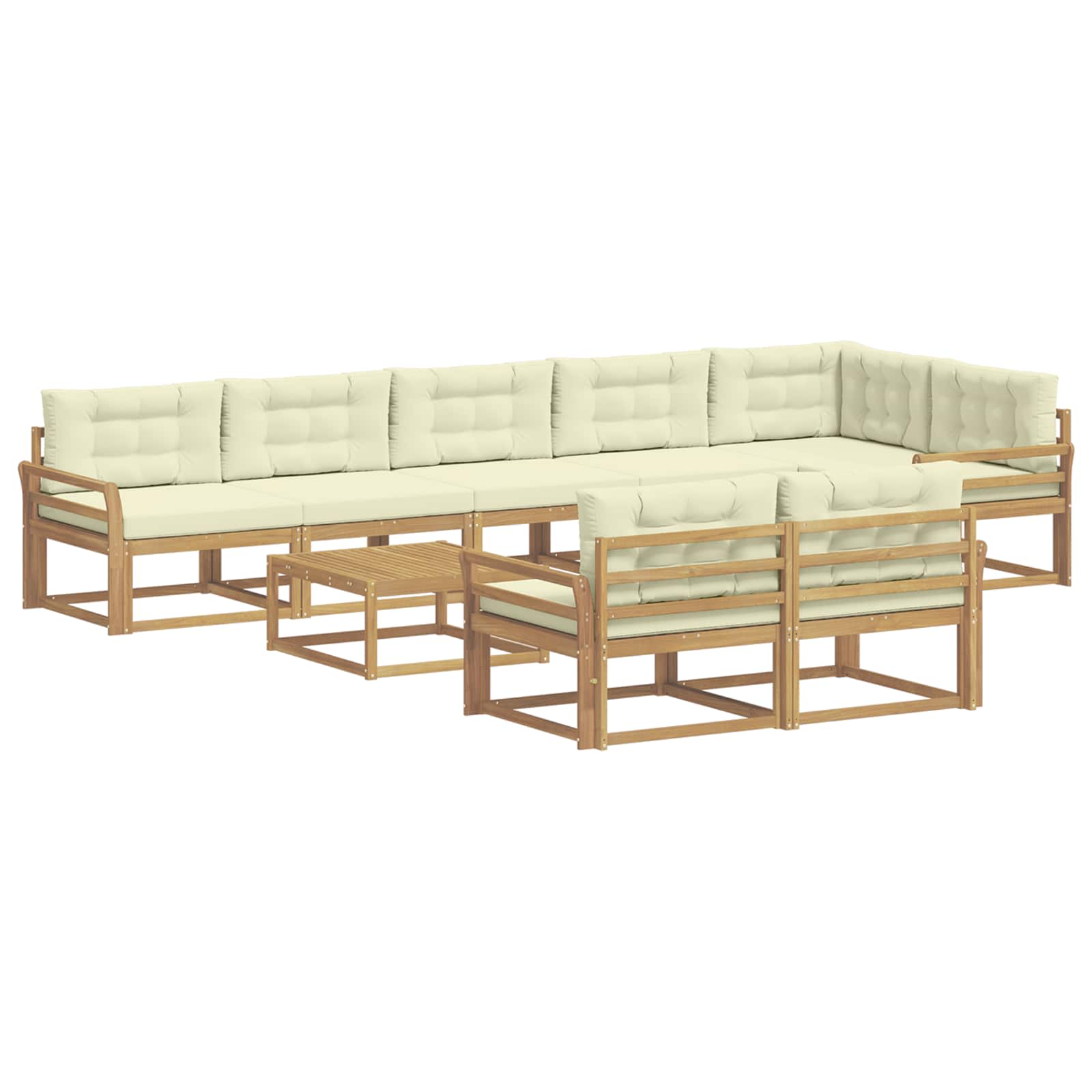 Buiten bankenset 9 pcs Wit en crèmekleurig 79 x 79 x 37 cm is nu te koop bij PeponiXL, paradijselijk wonen!