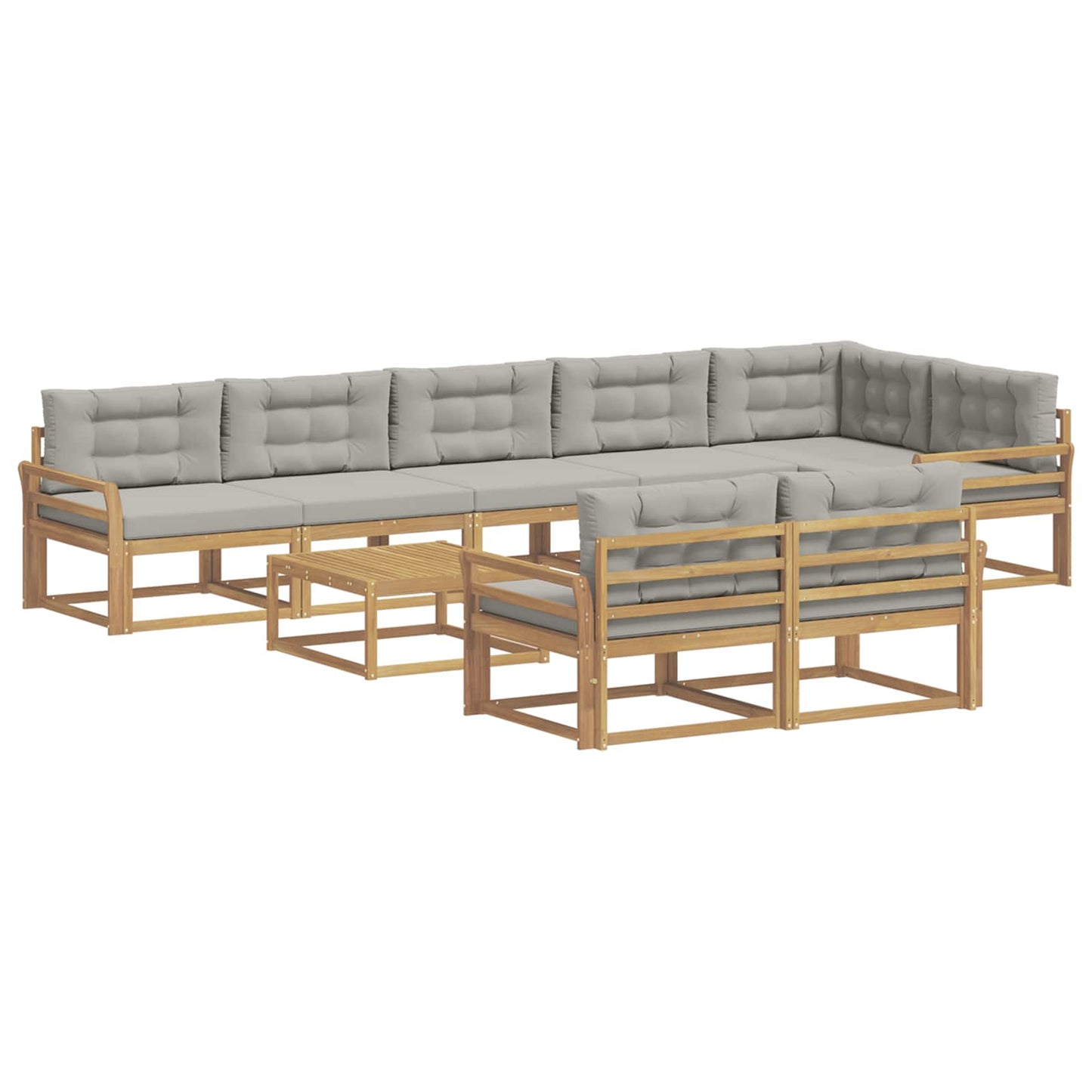 Buiten bankenset 9 pcs Wit en Lichtgrijs 79 x 79 x 37 cm is nu te koop bij PeponiXL, paradijselijk wonen!
