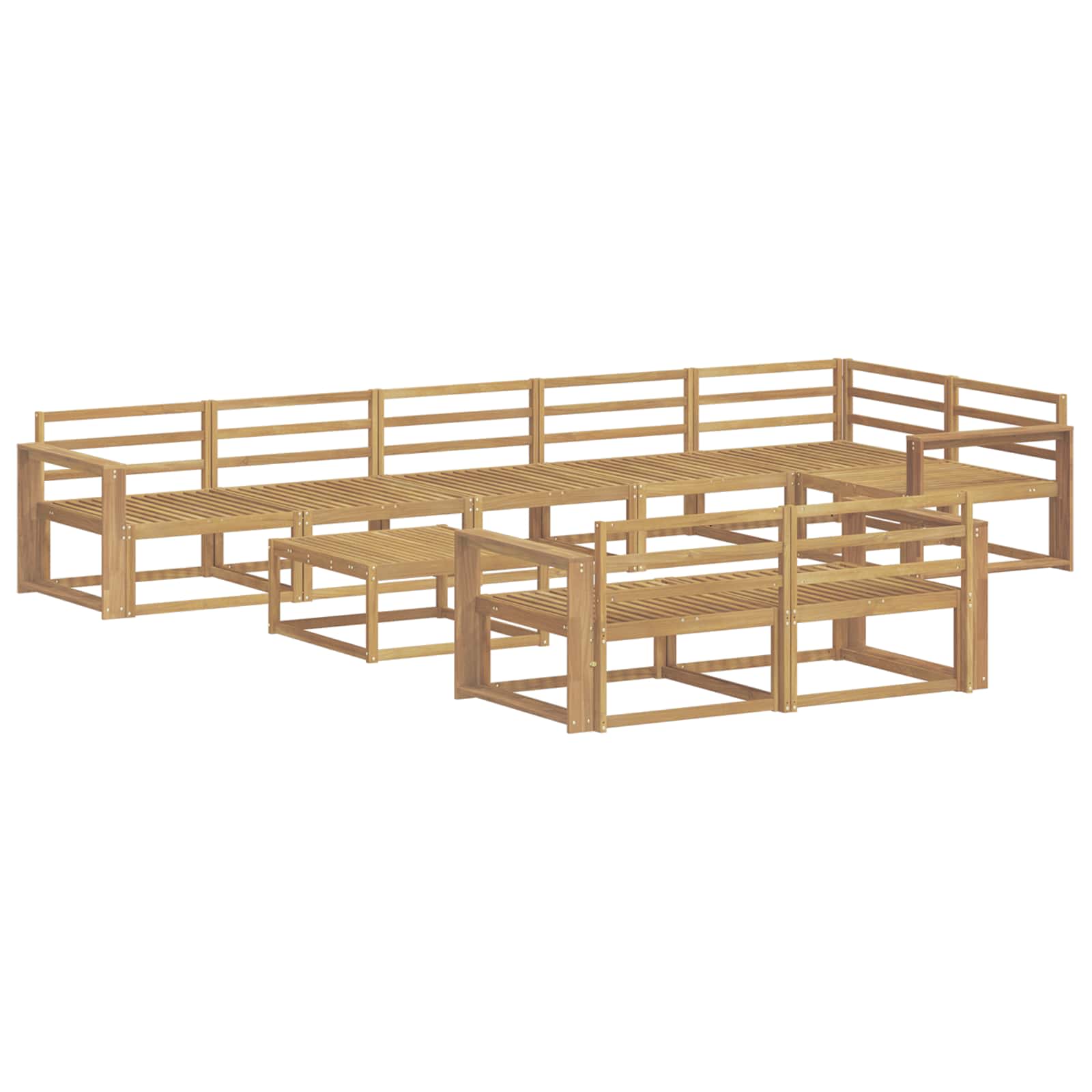 Buiten bankenset 9 pcs Wit 79 x 79 x 37 cm Massief Acaciahout is nu te koop bij PeponiXL, paradijselijk wonen!