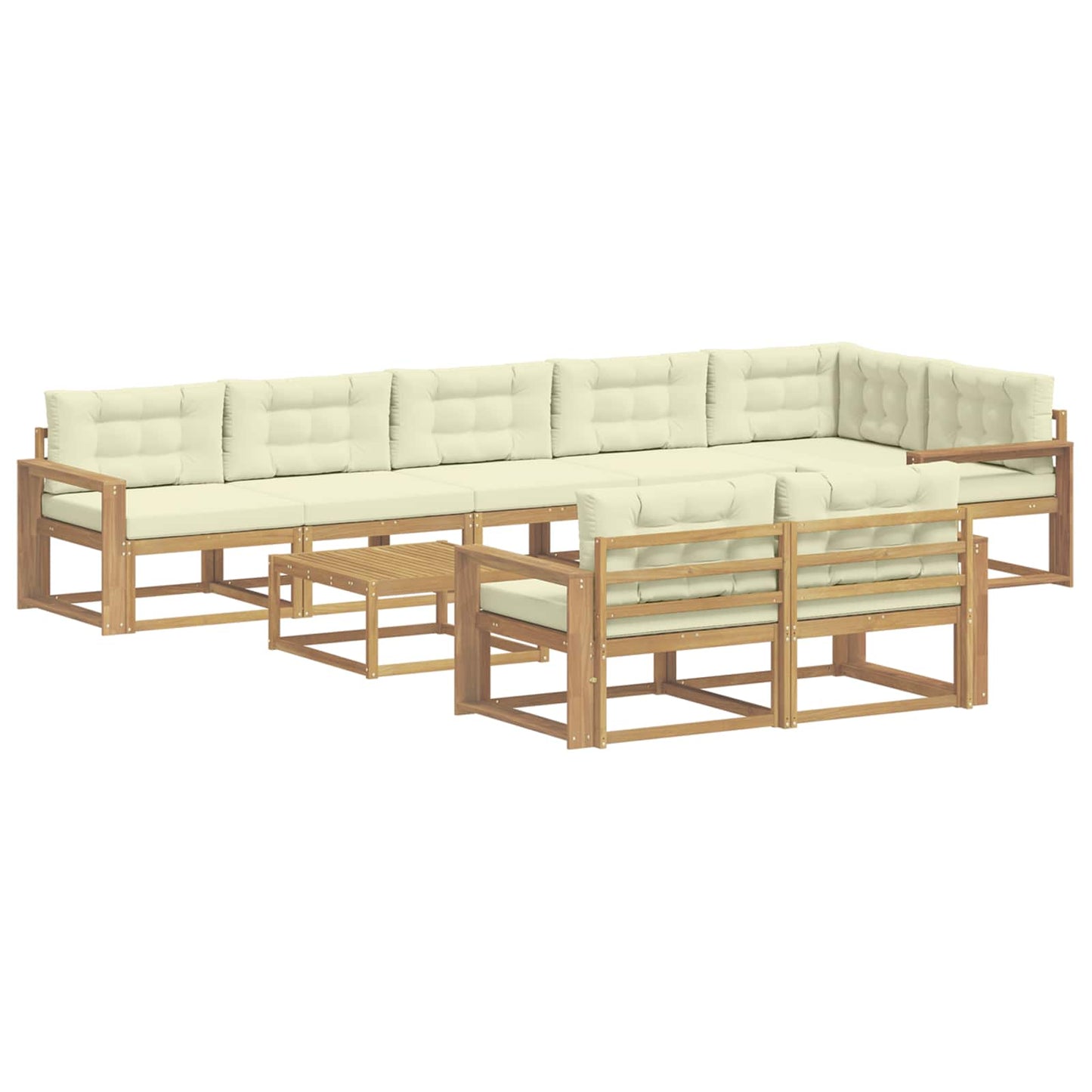 Buiten bankenset 9 pcs Wit en crèmekleurig 79 x 79 x 37 cm is nu te koop bij PeponiXL, paradijselijk wonen!
