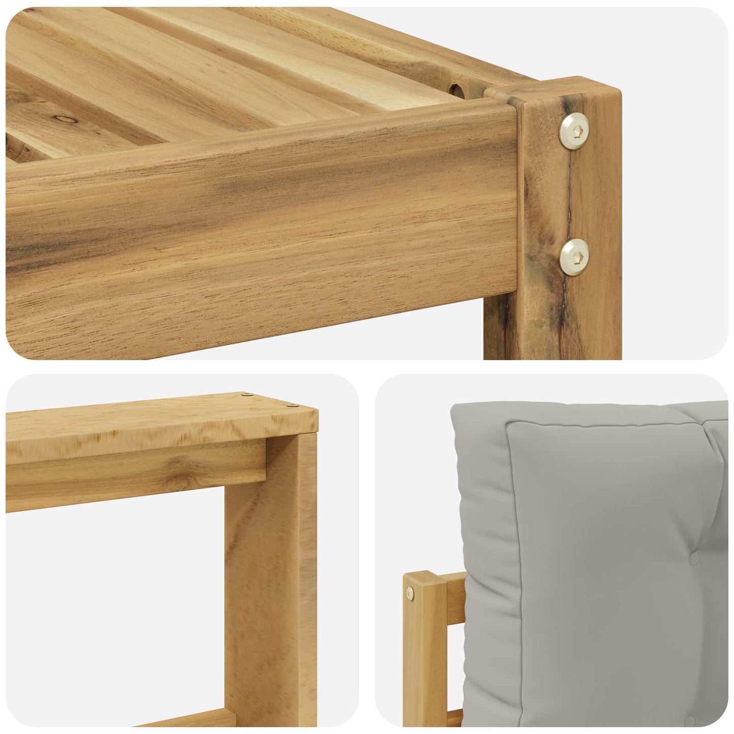 Buiten bankenset 9 pcs Wit en Lichtgrijs 79 x 79 x 37 cm is nu te koop bij PeponiXL, paradijselijk wonen!
