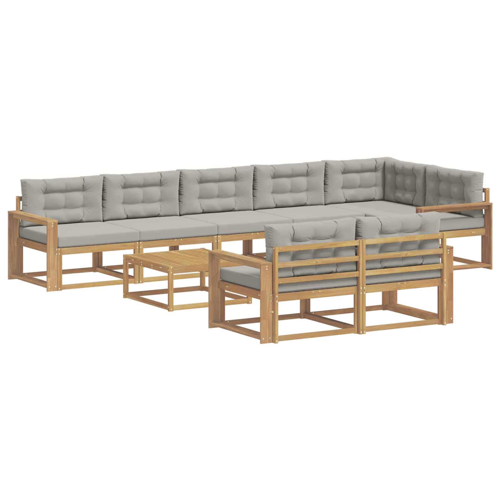 Buiten bankenset 9 pcs Wit en Lichtgrijs 79 x 79 x 37 cm is nu te koop bij PeponiXL, paradijselijk wonen!