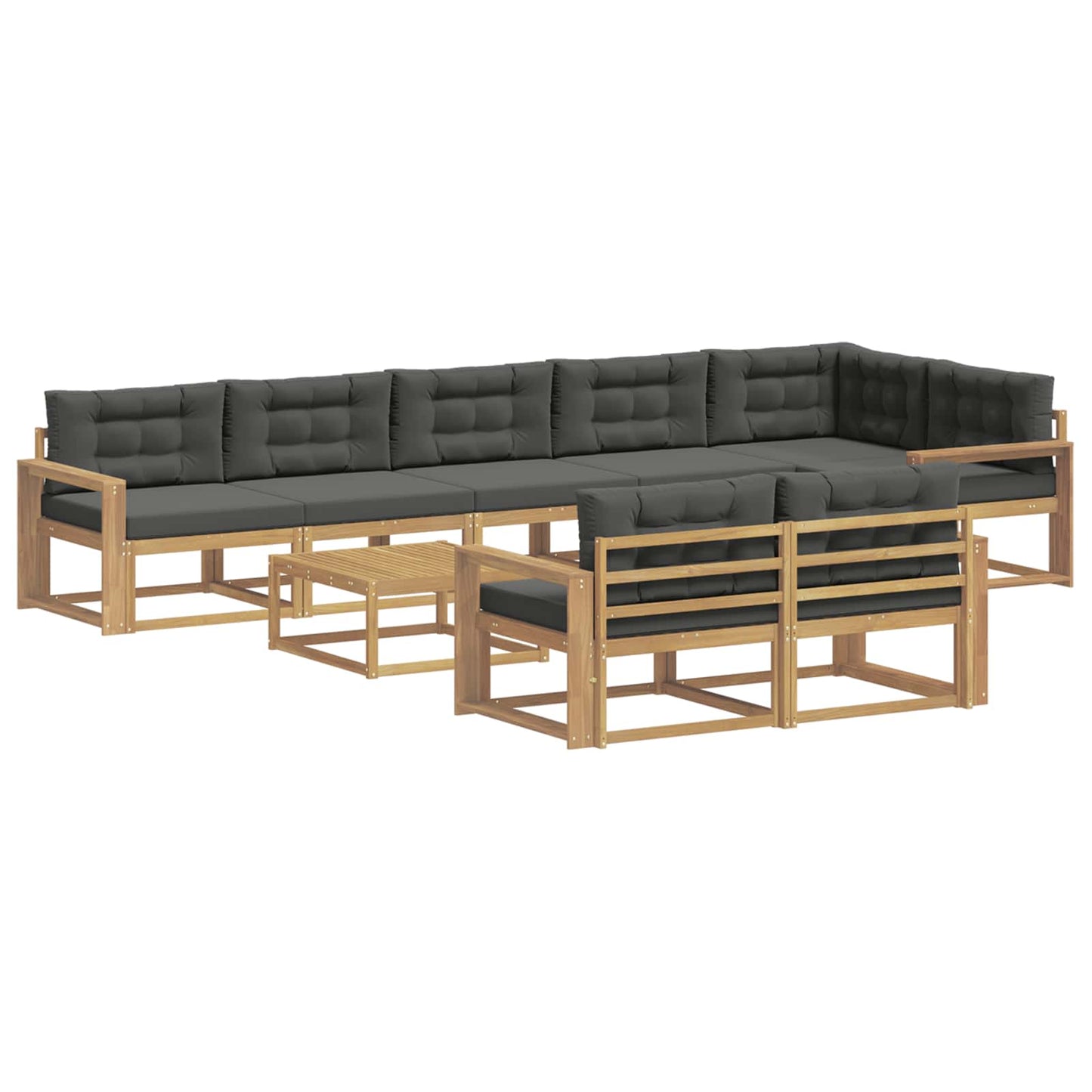 Buiten bankenset 9 pcs Wit en antracietkleurig 79 x 79 x 37 cm is nu te koop bij PeponiXL, paradijselijk wonen!