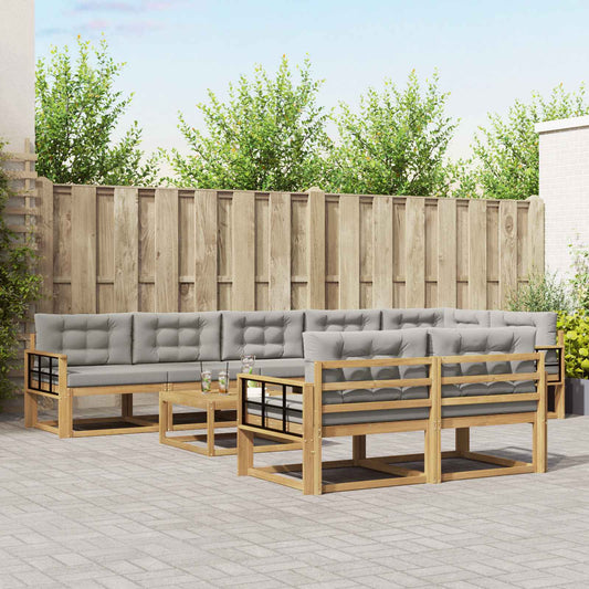 Buiten bankenset 9 pcs Wit en Lichtgrijs 79 x 79 x 37 cm is nu te koop bij PeponiXL, paradijselijk wonen!