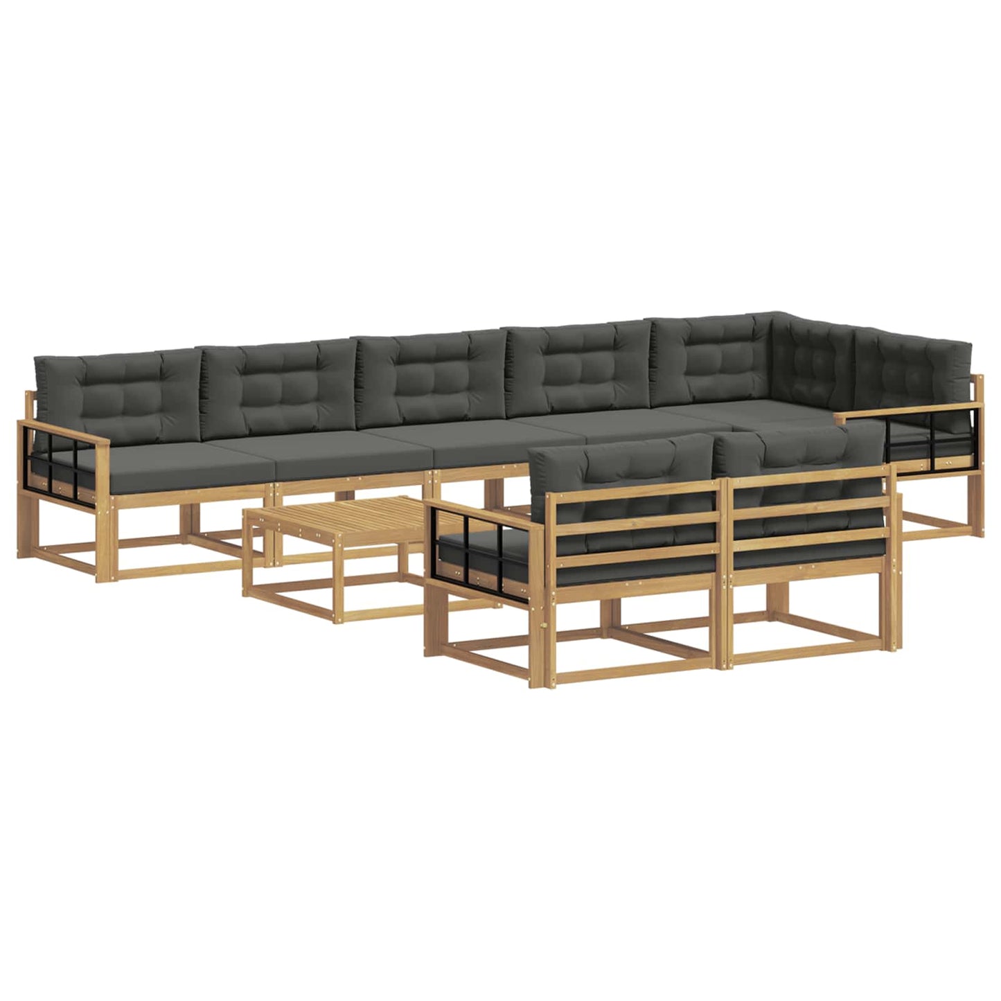 Buiten bankenset 9 pcs Wit en antracietkleurig 79 x 79 x 37 cm is nu te koop bij PeponiXL, paradijselijk wonen!