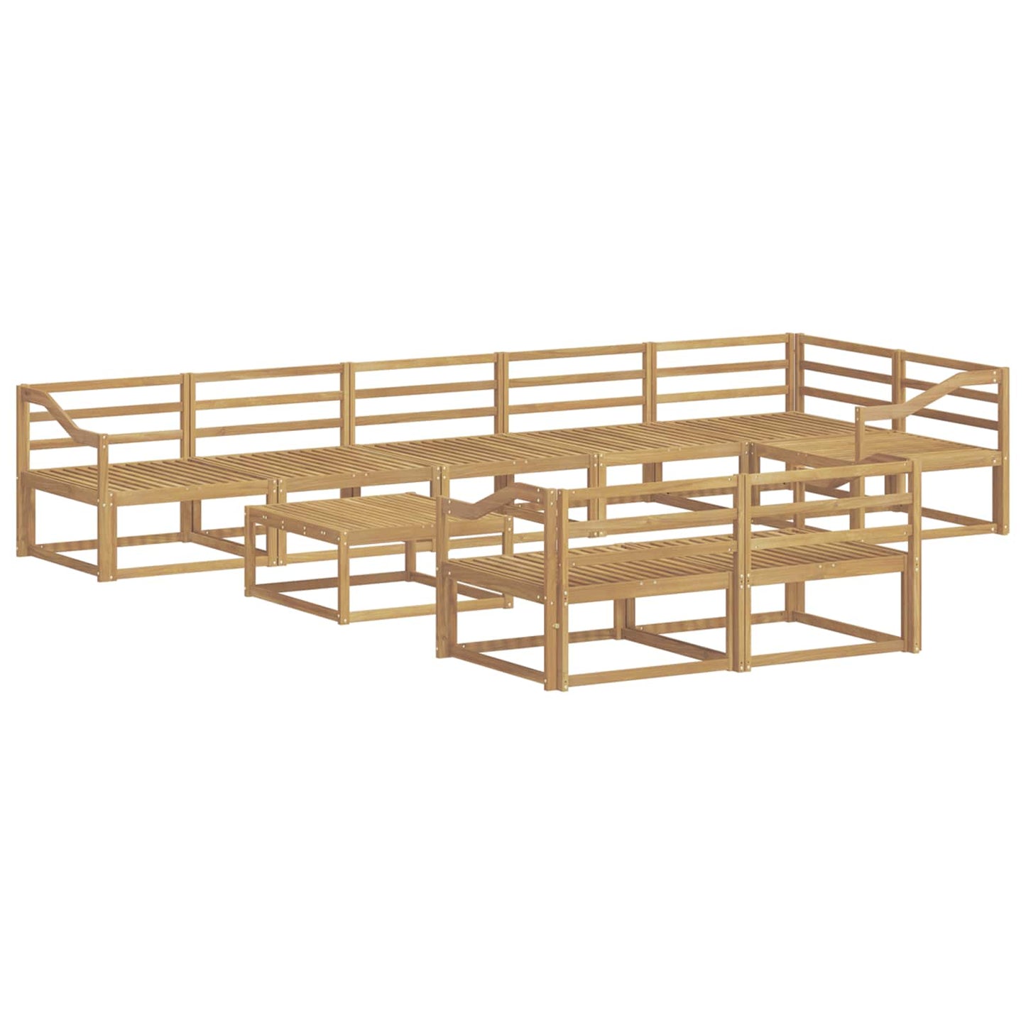 Buiten bankenset 9 pcs Wit 79 x 79 x 37 cm Massief Acaciahout is nu te koop bij PeponiXL, paradijselijk wonen!