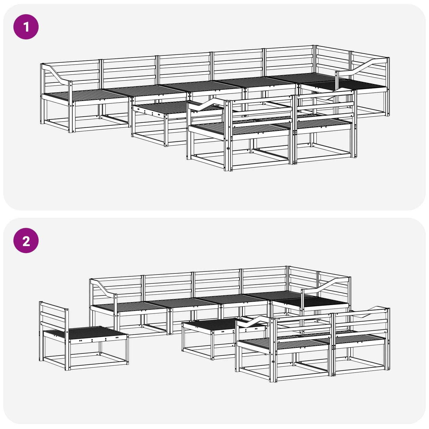 Buiten bankenset 9 pcs Wit 79 x 79 x 37 cm Massief Acaciahout is nu te koop bij PeponiXL, paradijselijk wonen!