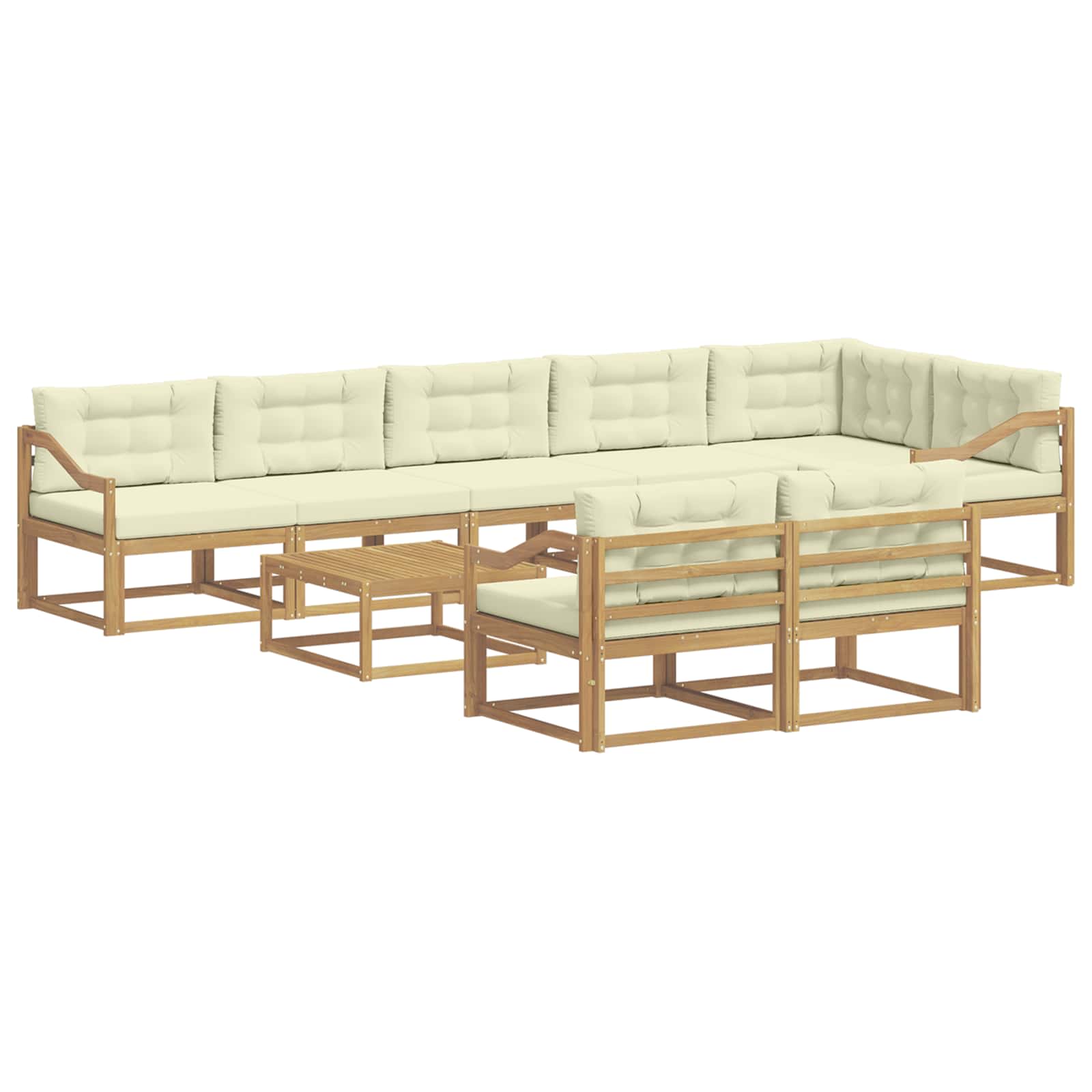 Buiten bankenset 9 pcs Wit en crèmekleurig 79 x 79 x 37 cm is nu te koop bij PeponiXL, paradijselijk wonen!