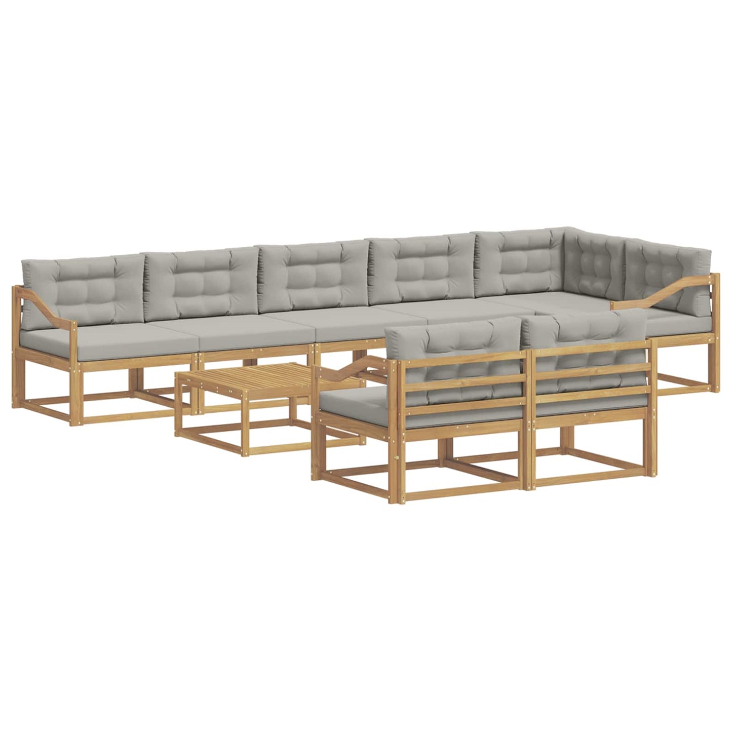 Buiten bankenset 9 pcs Wit en Lichtgrijs 79 x 79 x 37 cm is nu te koop bij PeponiXL, paradijselijk wonen!