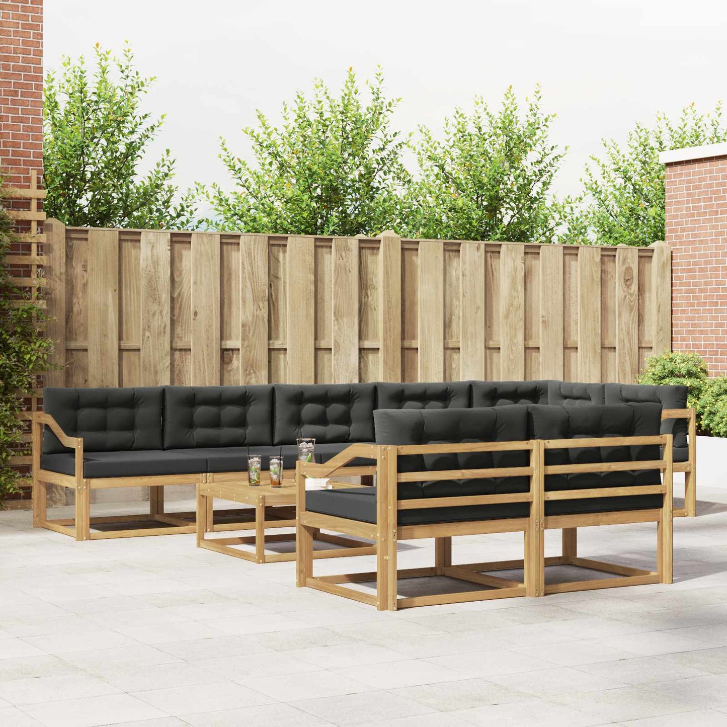 Buiten bankenset 9 pcs Wit en antracietkleurig 79 x 79 x 37 cm is nu te koop bij PeponiXL, paradijselijk wonen!