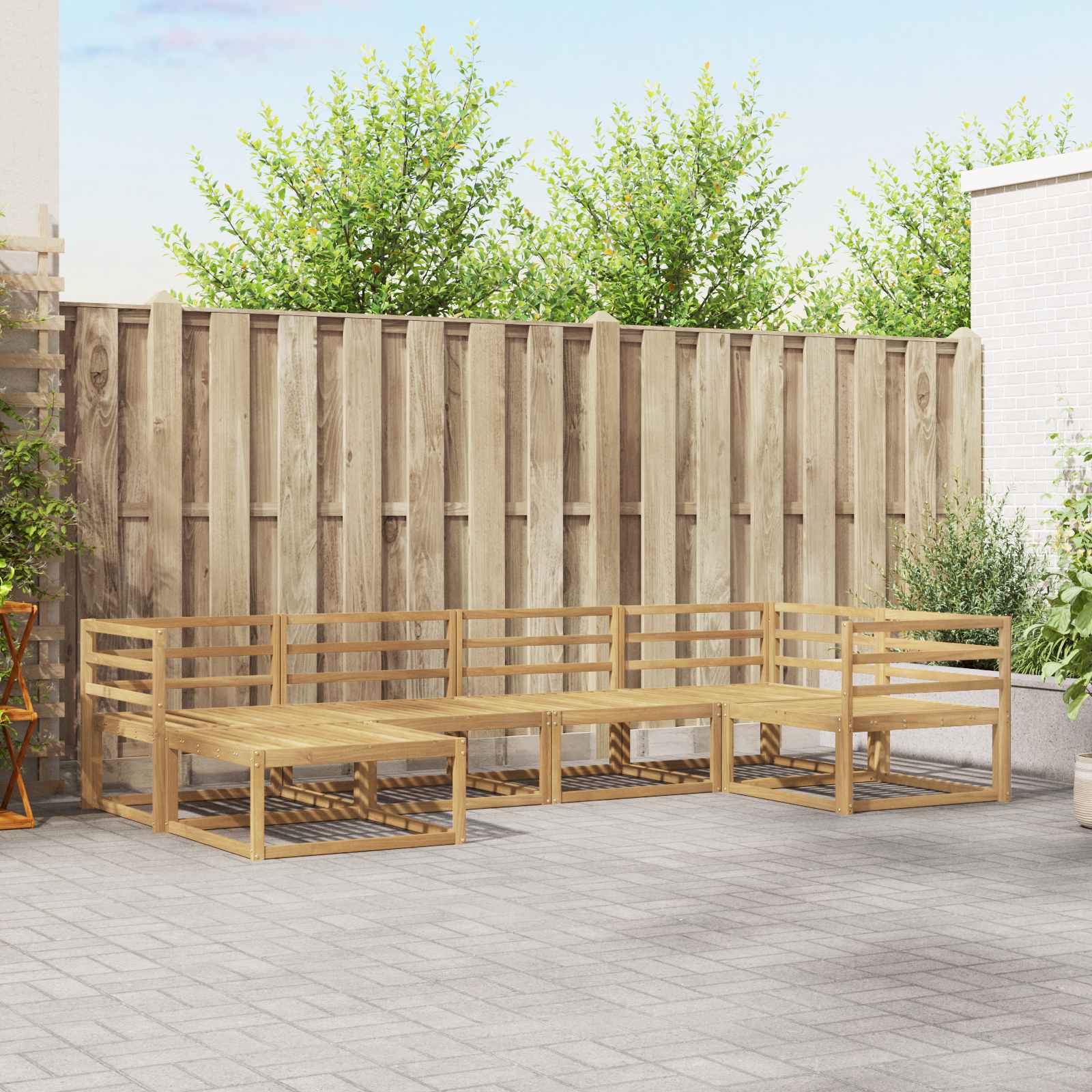 Buiten bankenset 6 pcs Wit 325 x 166,5 x 73 cm is nu te koop bij PeponiXL, paradijselijk wonen!