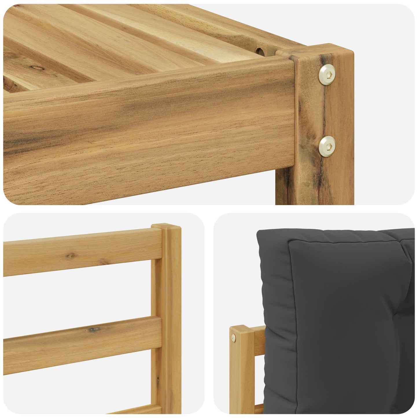 Buiten bankenset 5 pcs Wit en antracietkleurig Polyester is nu te koop bij PeponiXL, paradijselijk wonen!