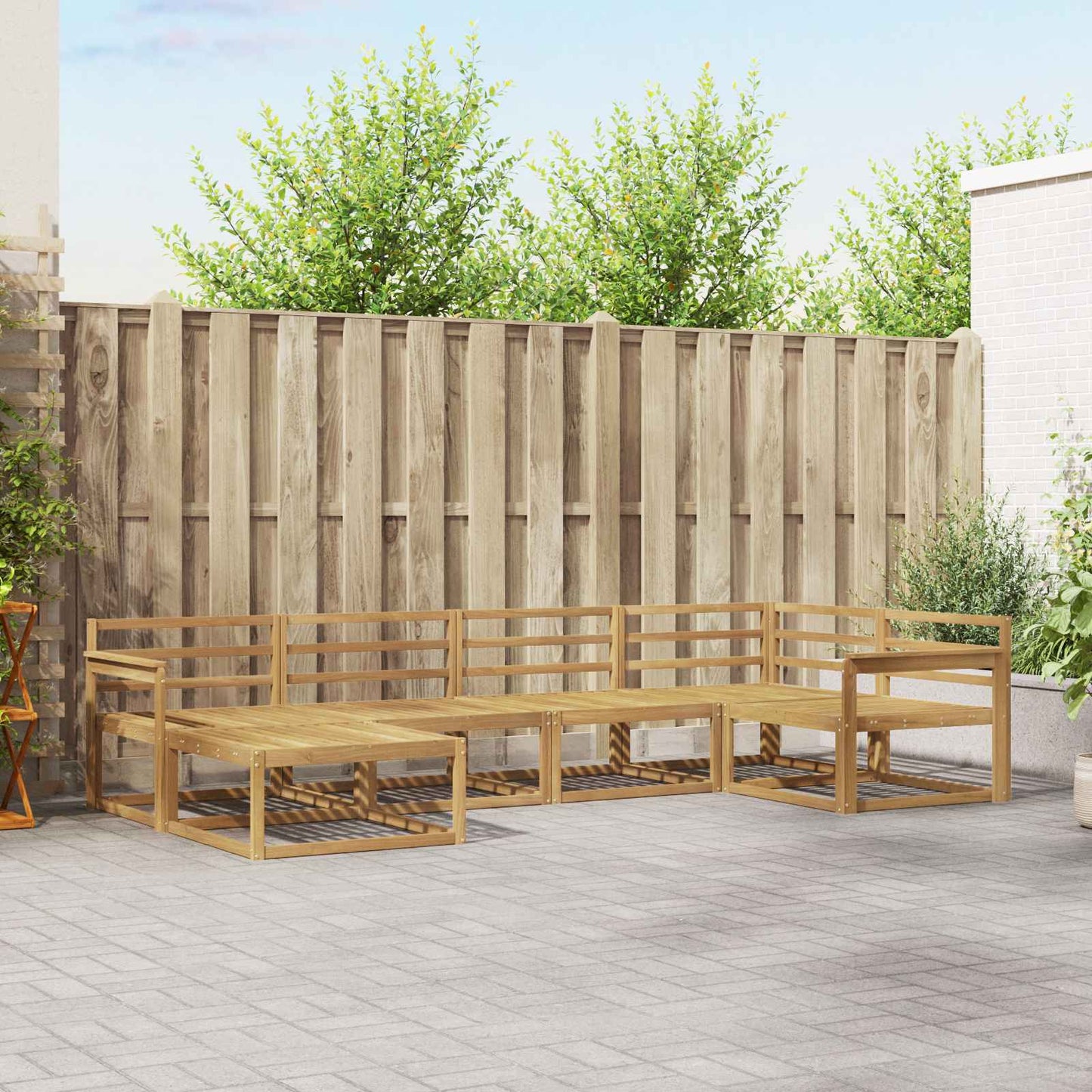 Buiten bankenset 6 pcs Wit 327 x 168,5 x 73 cm is nu te koop bij PeponiXL, paradijselijk wonen!
