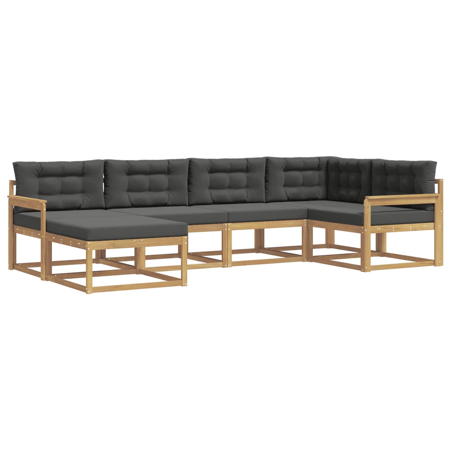 Buiten bankenset 5 pcs Wit en antracietkleurig Polyester is nu te koop bij PeponiXL, paradijselijk wonen!