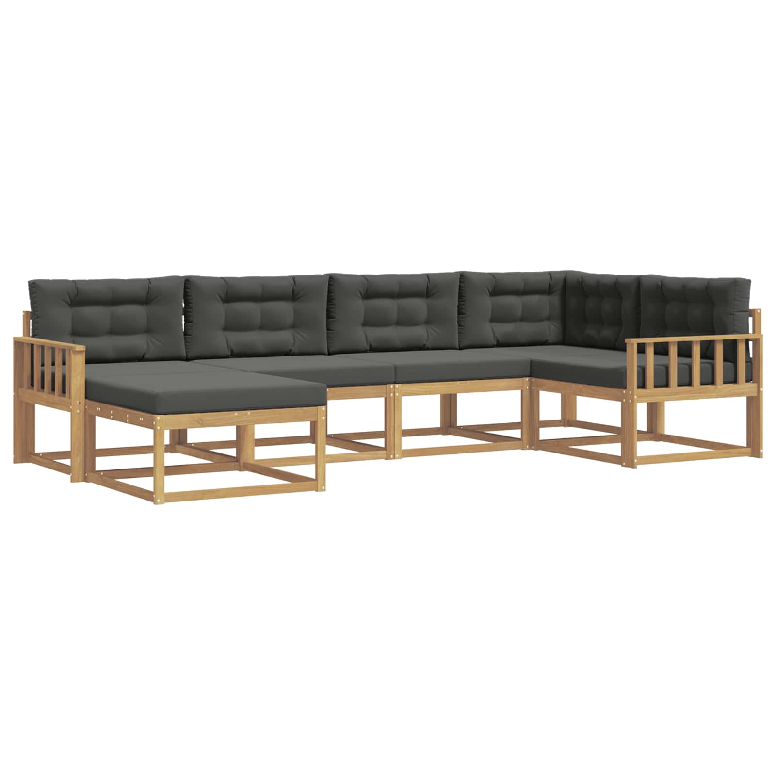 Buiten bankenset 5 pcs Wit en antracietkleurig Polyester is nu te koop bij PeponiXL, paradijselijk wonen!