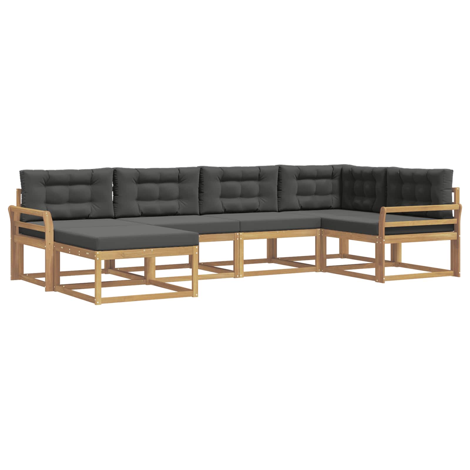 Buiten bankenset 5 pcs Wit en antracietkleurig Polyester is nu te koop bij PeponiXL, paradijselijk wonen!