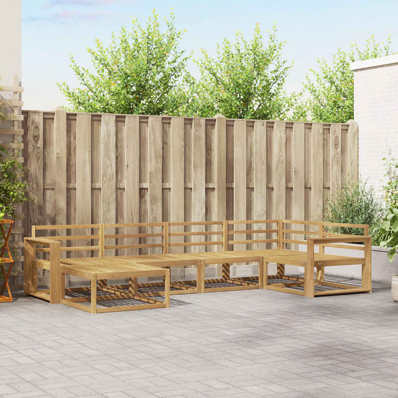 Buiten bankenset 6 pcs Wit 331 x 172,5 x 73 cm is nu te koop bij PeponiXL, paradijselijk wonen!