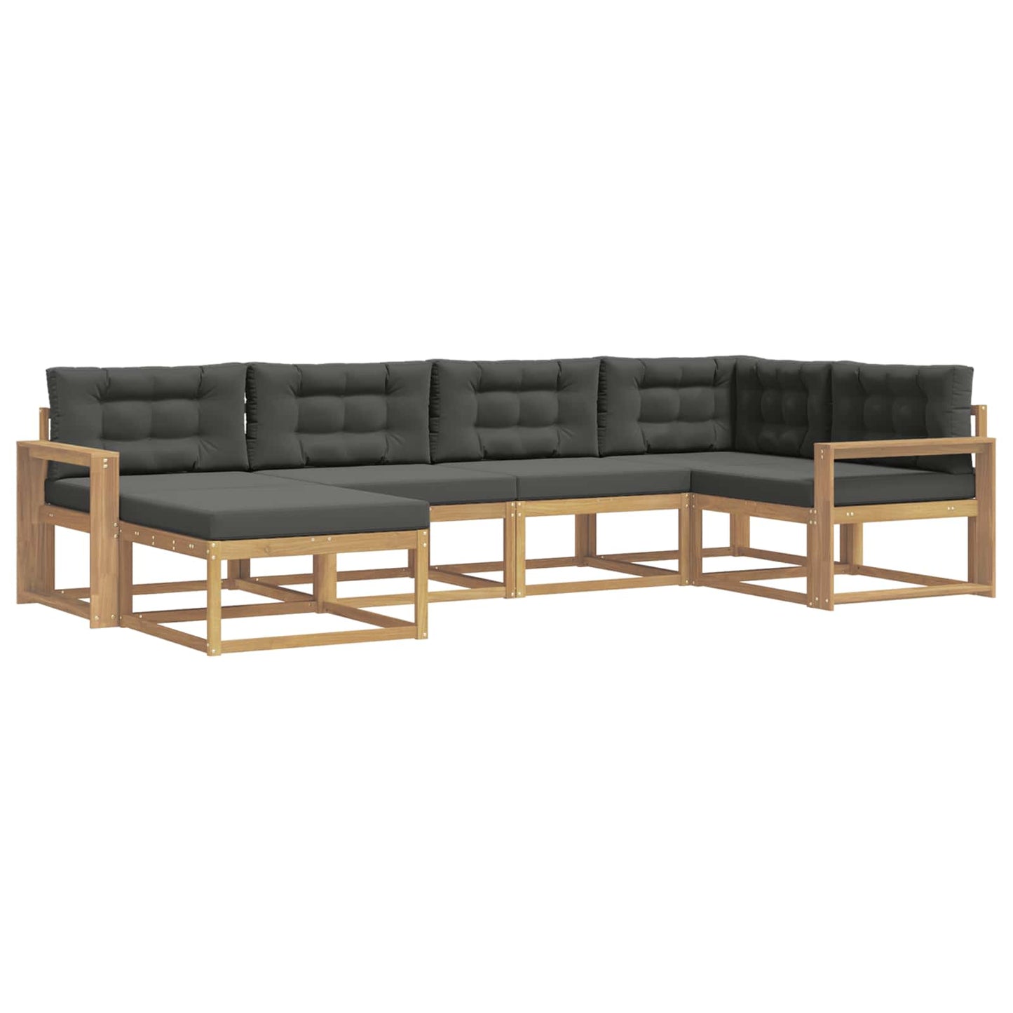 Buiten bankenset 5 pcs Wit en antracietkleurig Polyester is nu te koop bij PeponiXL, paradijselijk wonen!