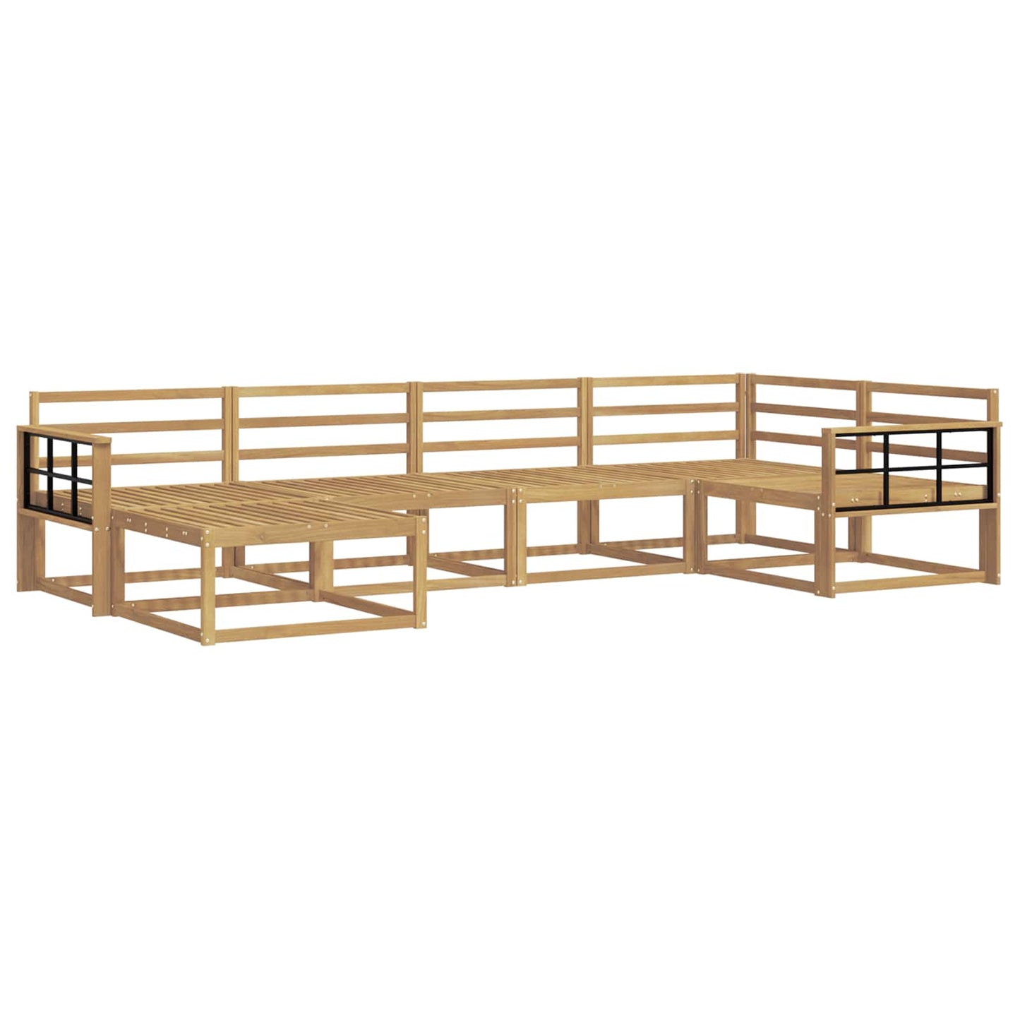 Buiten bankenset 6 pcs Wit Massief Acaciahout is nu te koop bij PeponiXL, paradijselijk wonen!