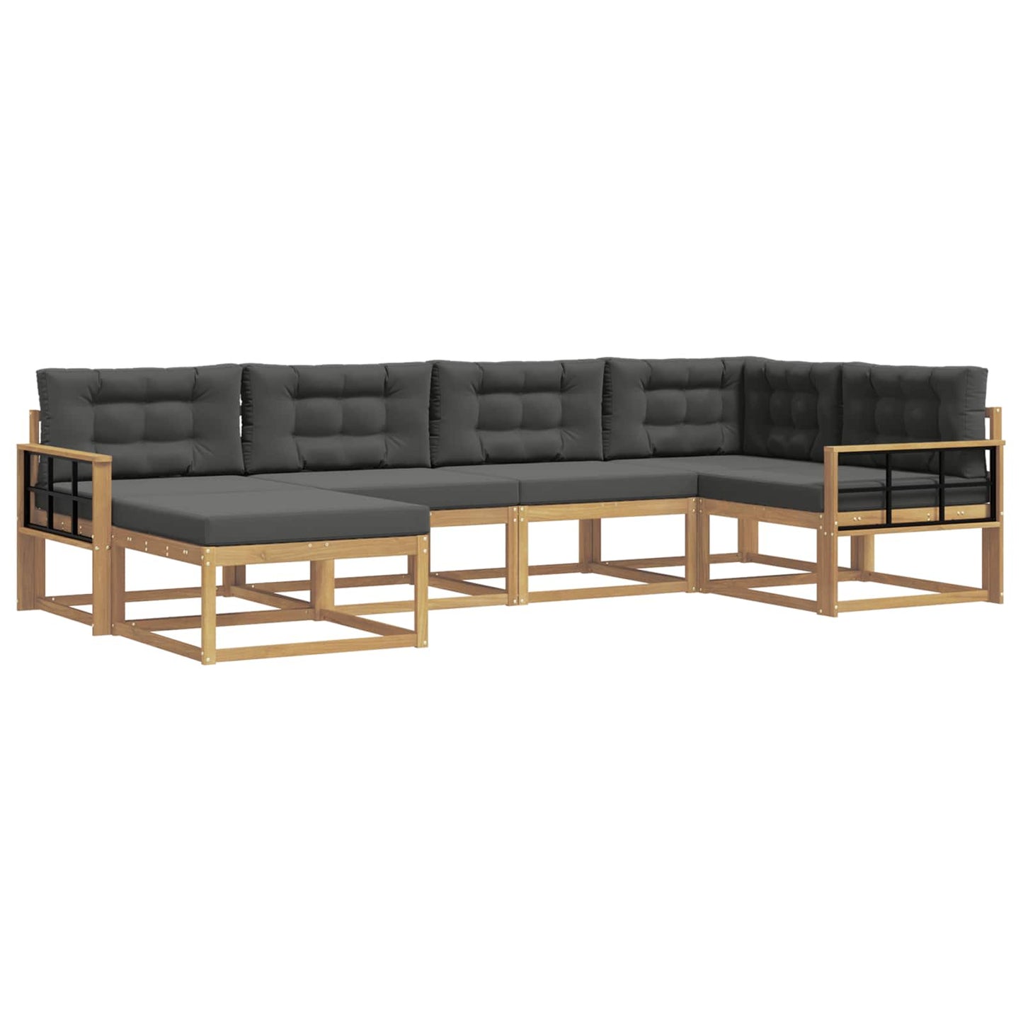 Buiten bankenset 5 pcs Wit en antracietkleurig Polyester is nu te koop bij PeponiXL, paradijselijk wonen!