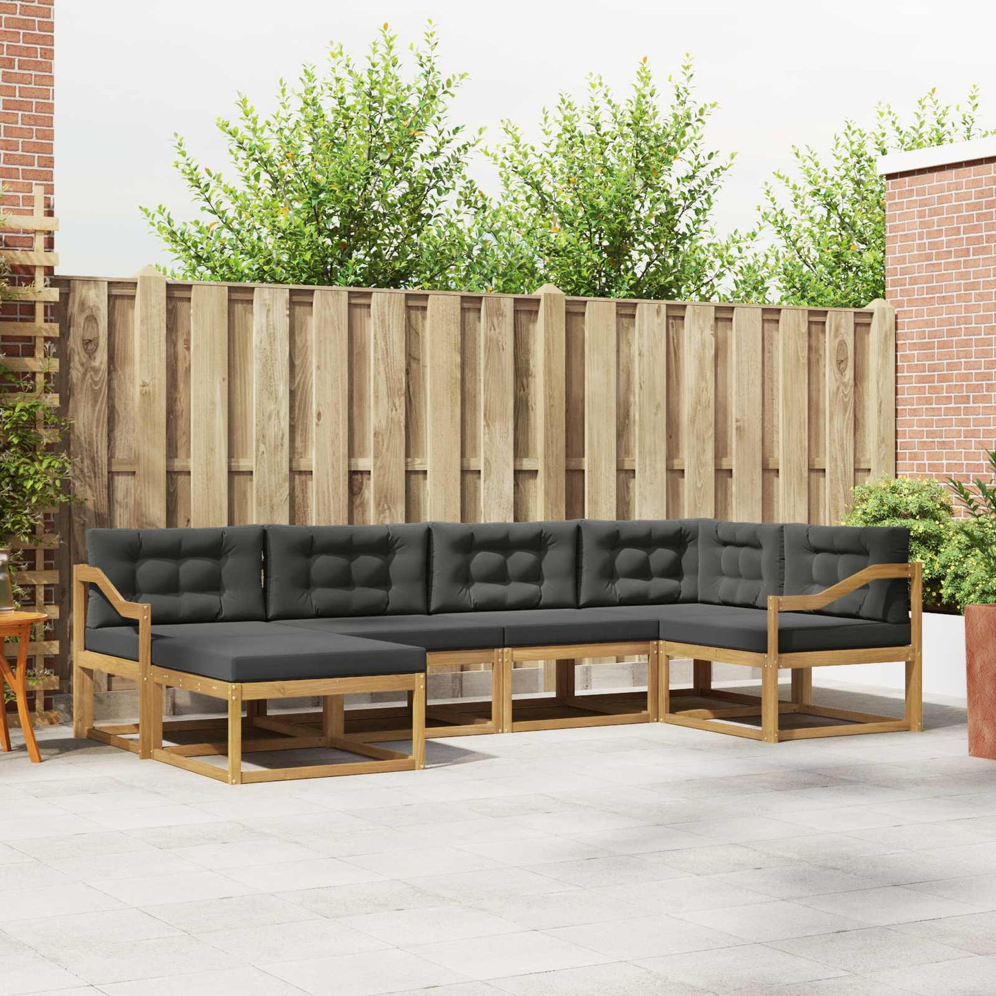 Buiten bankenset 5 pcs Wit en antracietkleurig Polyester is nu te koop bij PeponiXL, paradijselijk wonen!