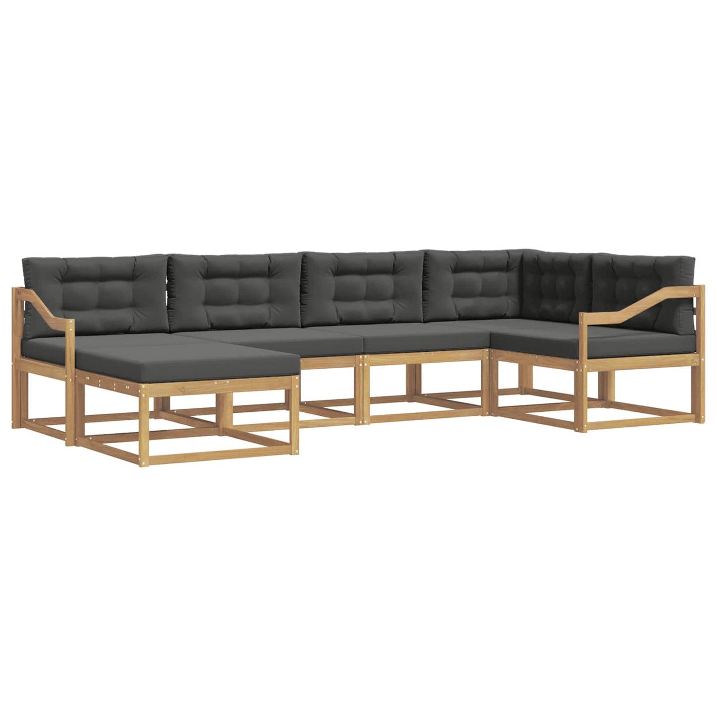 Buiten bankenset 5 pcs Wit en antracietkleurig Polyester is nu te koop bij PeponiXL, paradijselijk wonen!