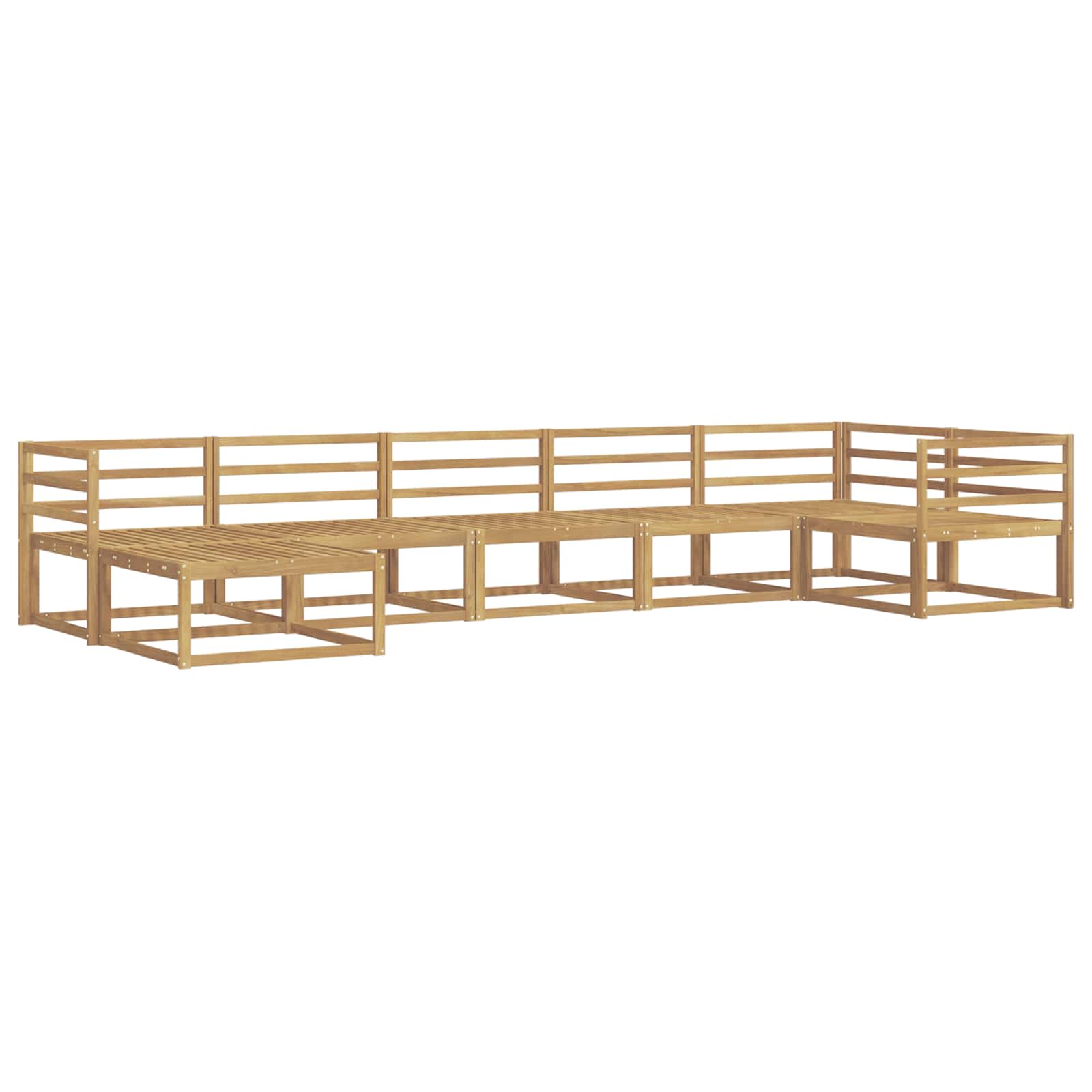 Buiten bankenset 7 pcs Wit Massief Acaciahout is nu te koop bij PeponiXL, paradijselijk wonen!